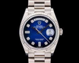 Day Date President 128239 "Blue Ombre" Fume Diamond Dial