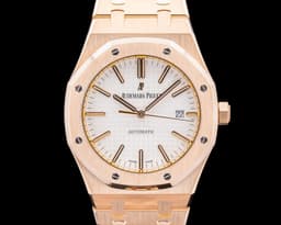 Royal Oak 15400OR Jumbo White Dial 18K Rose Gold + Bracelet