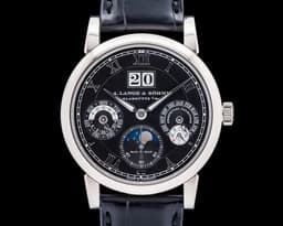 Langematik Perpetual Calendar Black Dial 18K White Gold