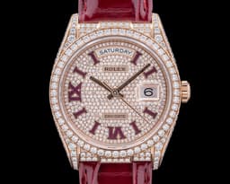 Day Date 128155RBR 18K Rose Gold Pave Diamond Dial 
Case