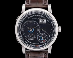 Lange 1 Time Zone 136.029 18K White Gold Black Dial