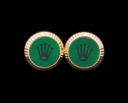 Cufflinks 18K Yellow Gold / Green Emblem 2024