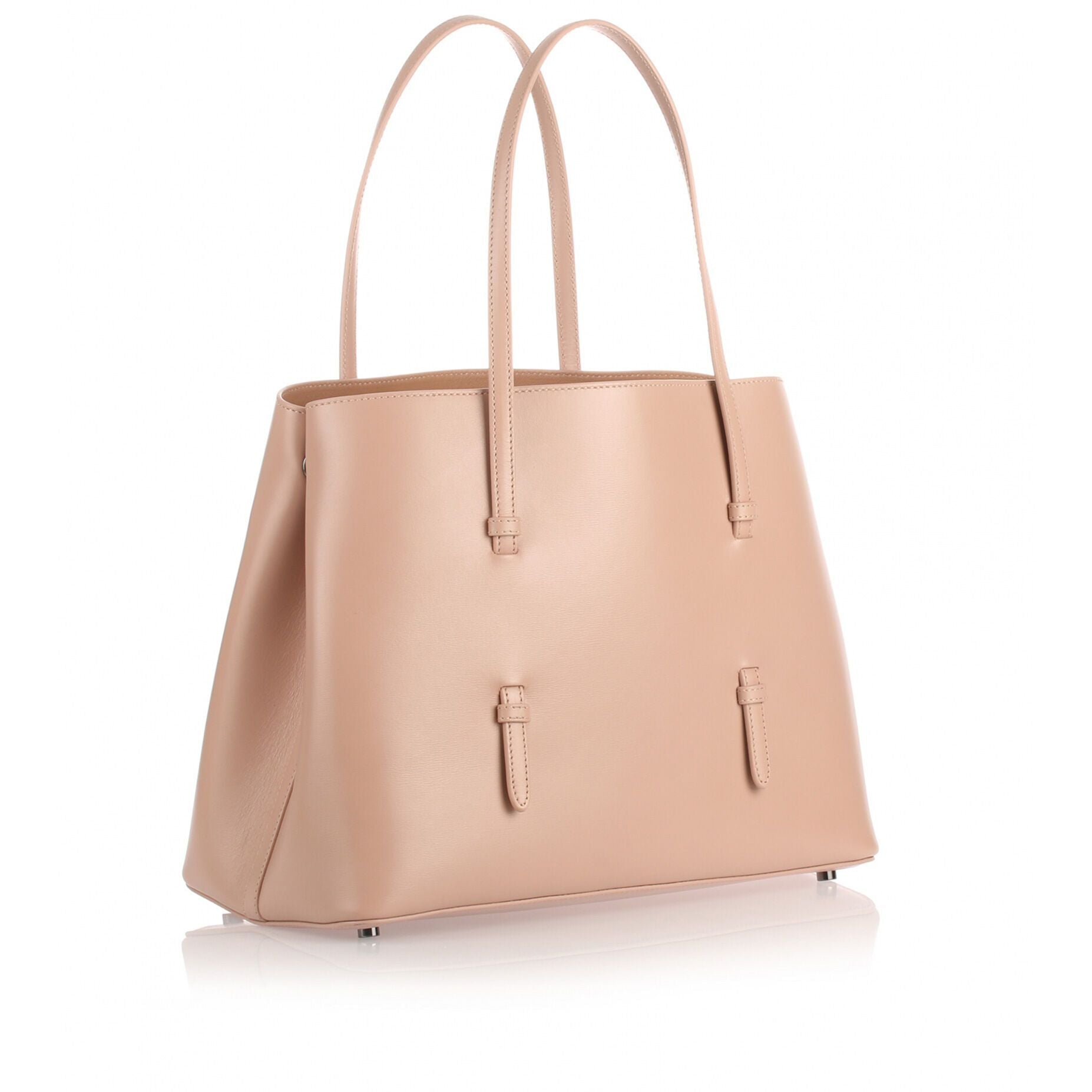 Nude leather tote