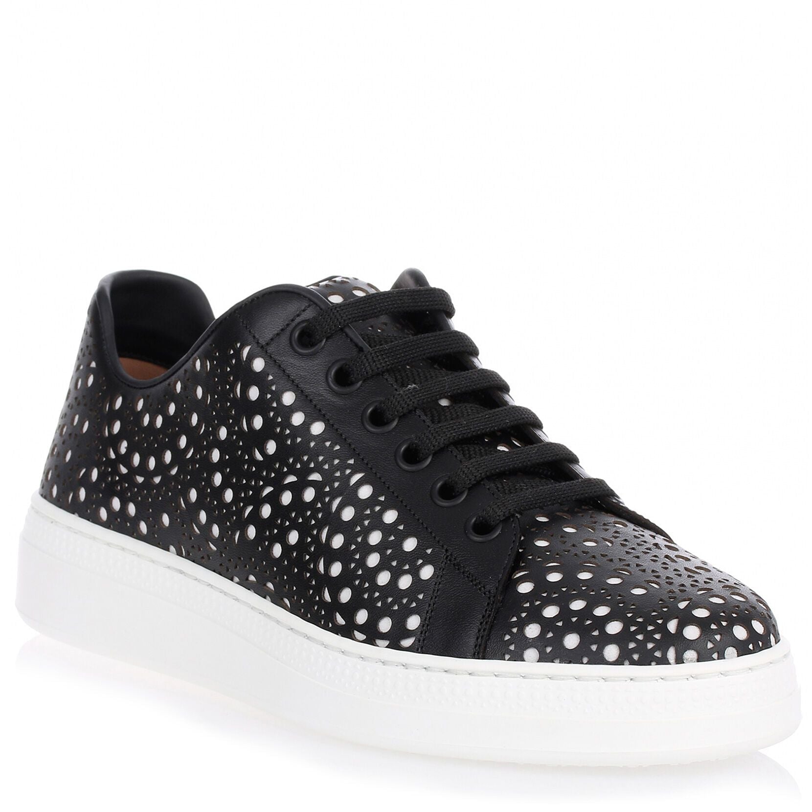 Black laser-cut sneaker