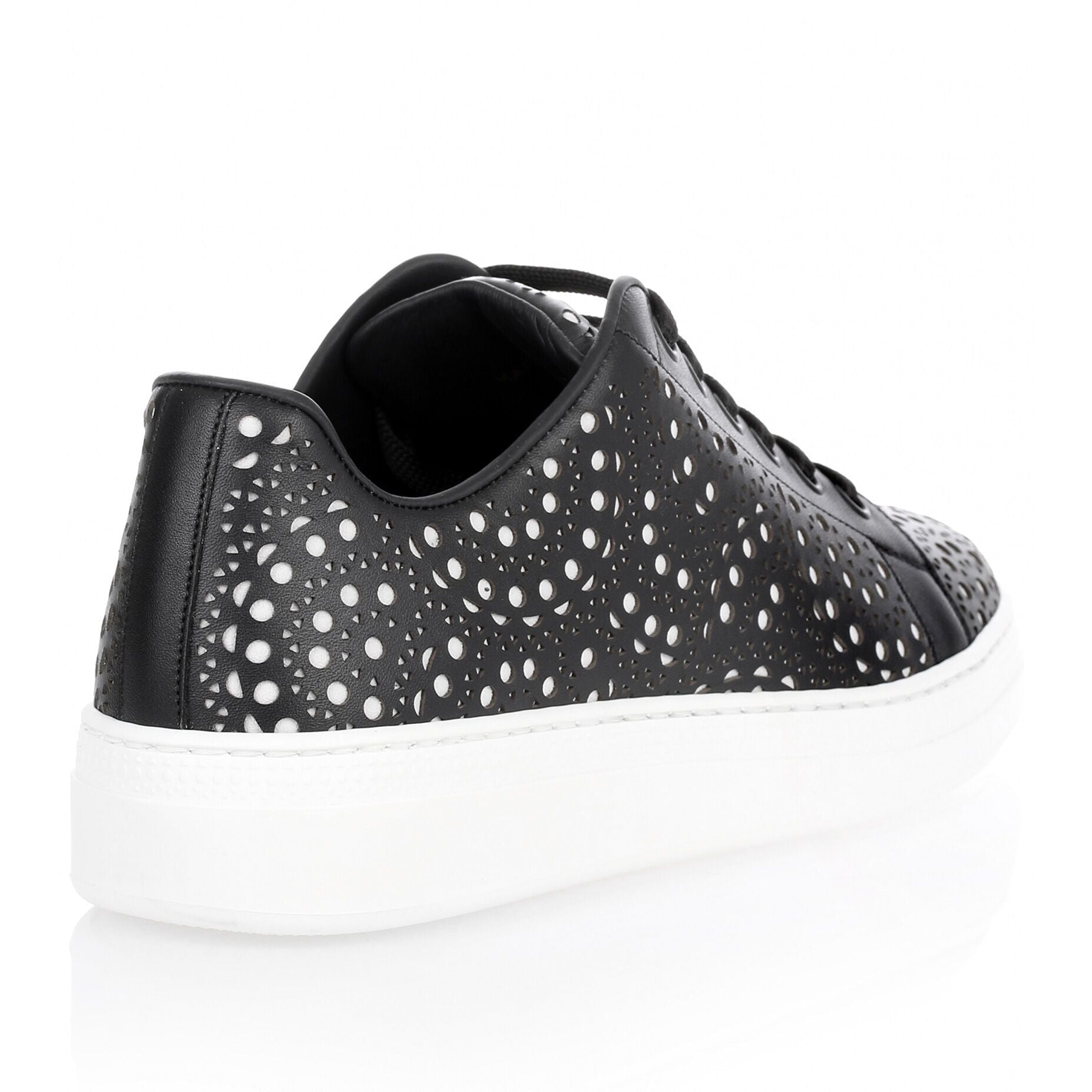 Black laser-cut sneaker