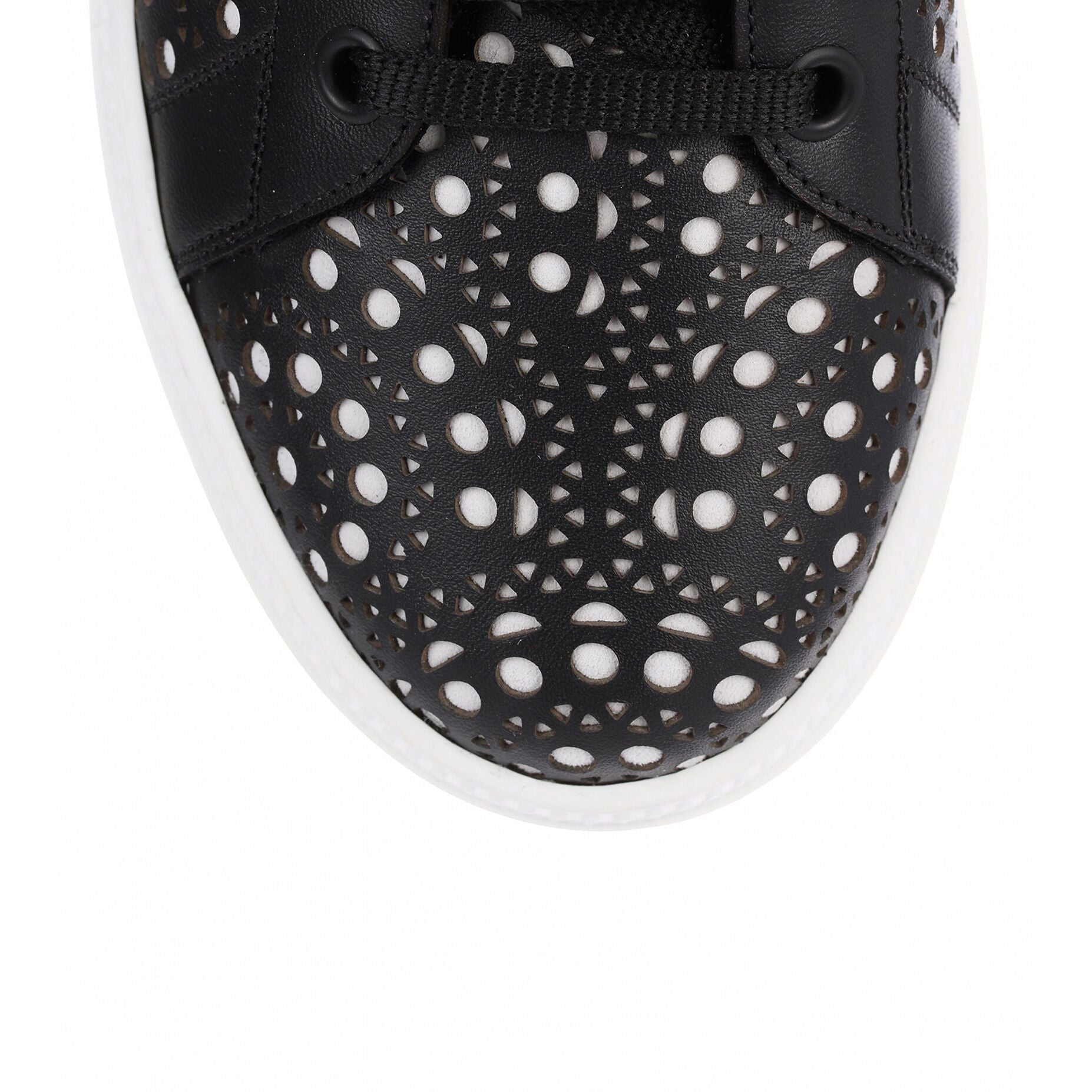 Black laser-cut sneaker