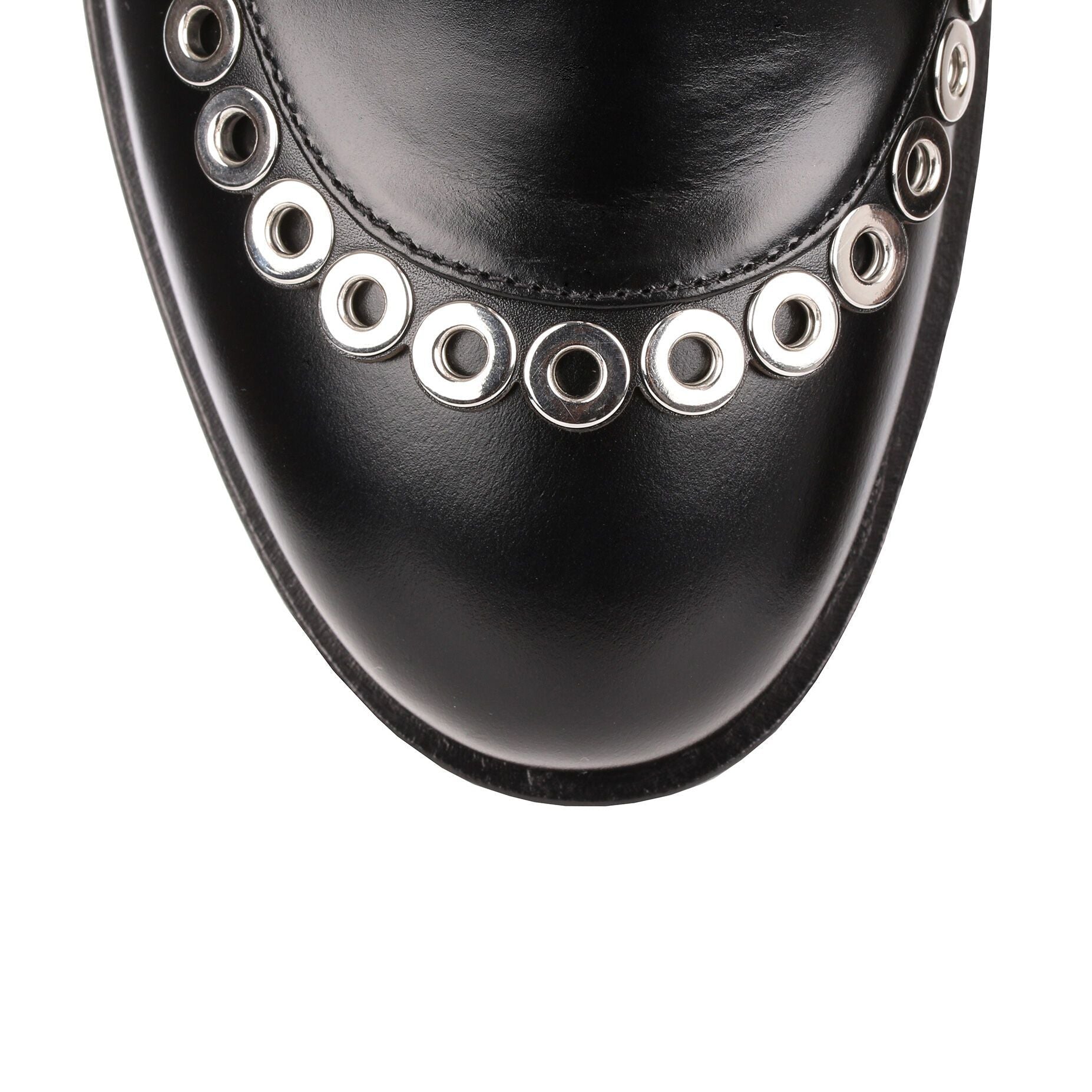Black leather eyelet Chelsea boot