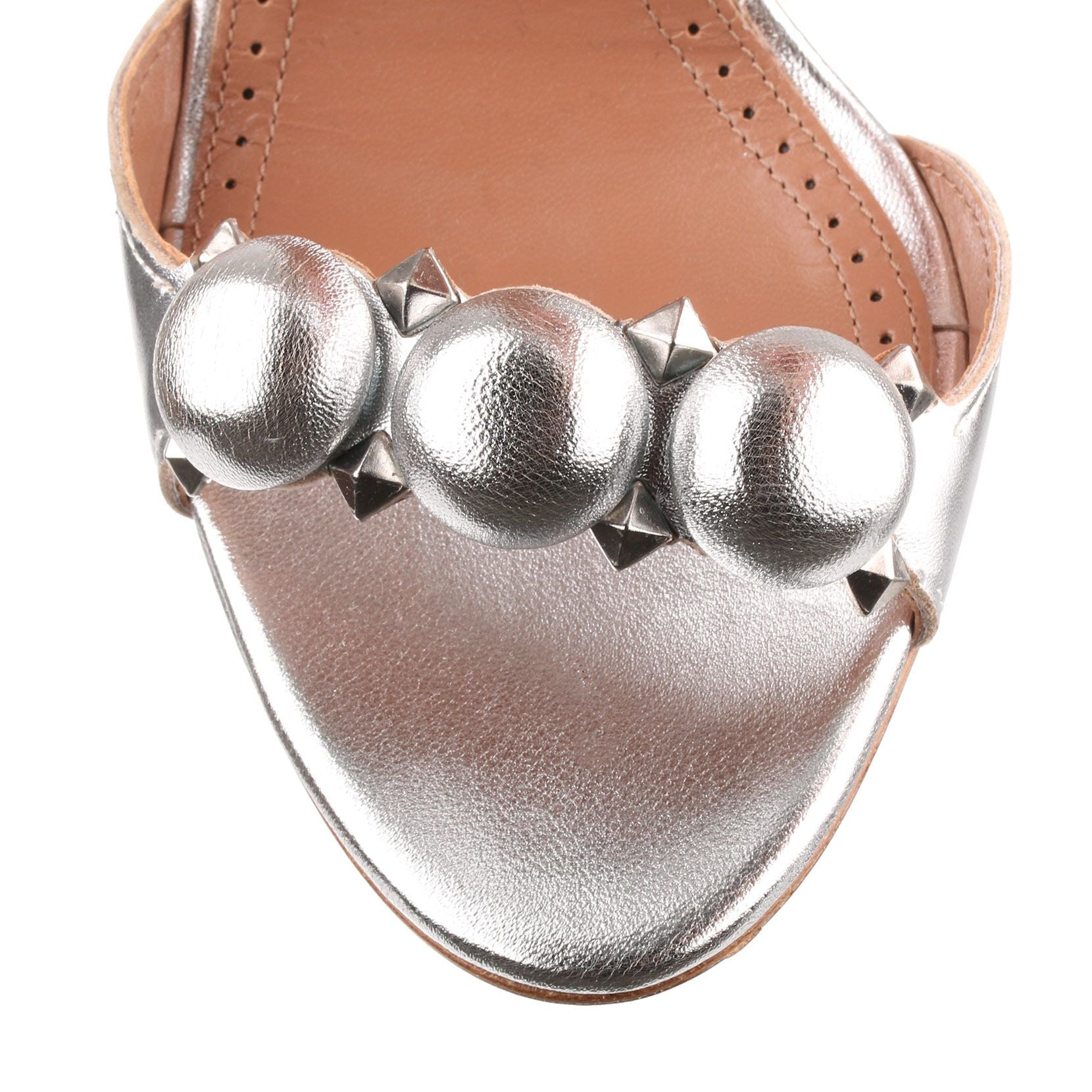 Metallic leather bomb sandal