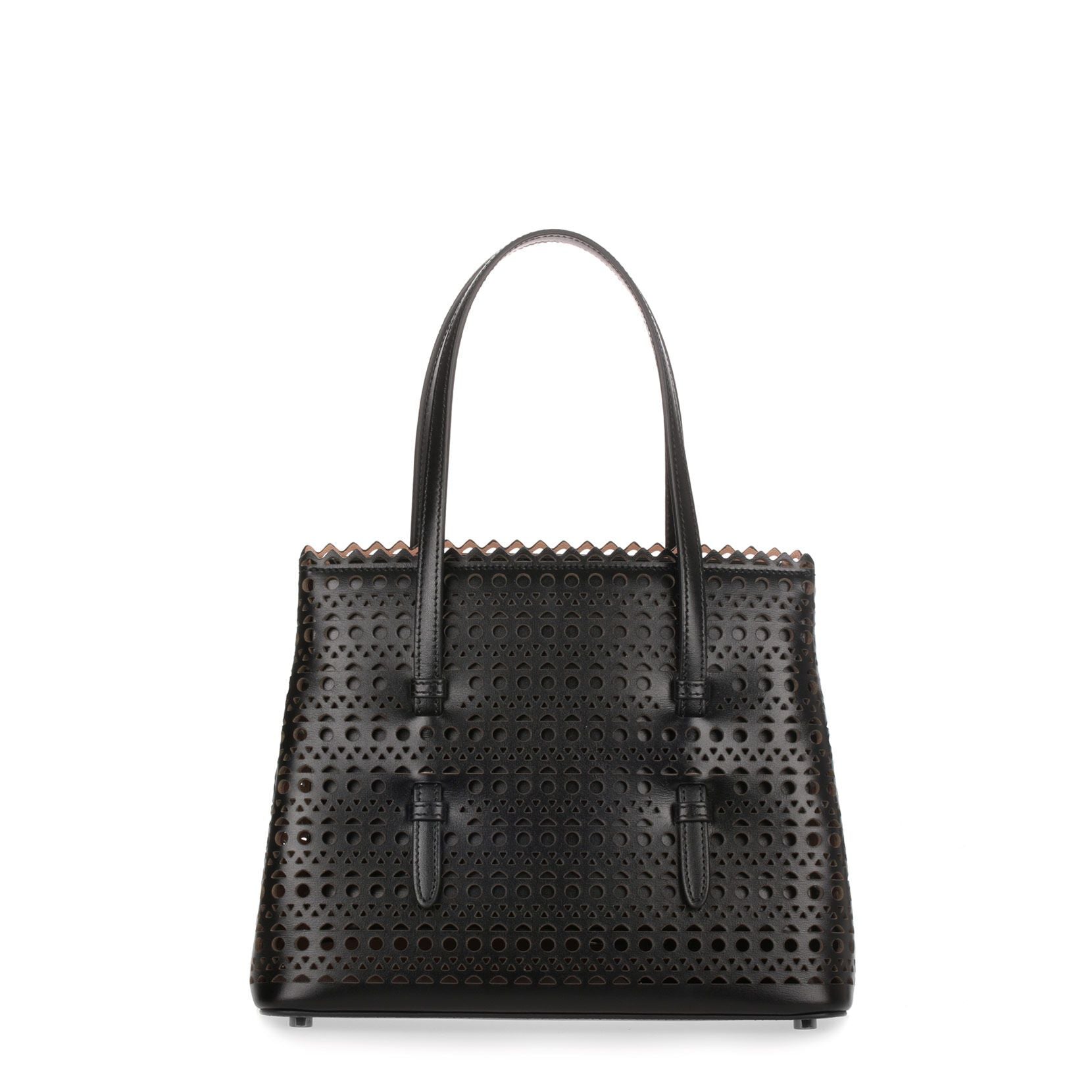 Black Leather Laser-cut Small Tote