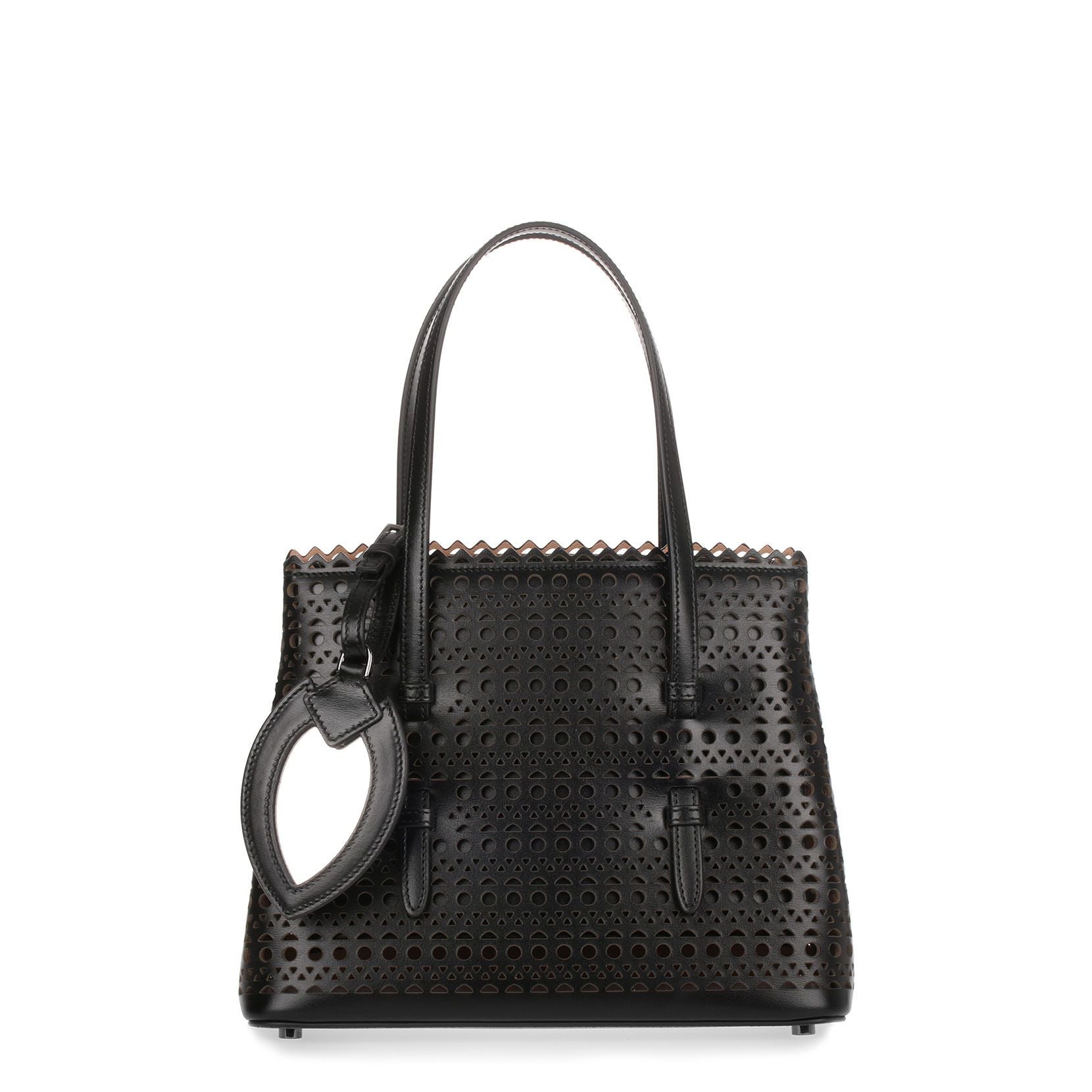 Black Leather Laser-cut Small Tote