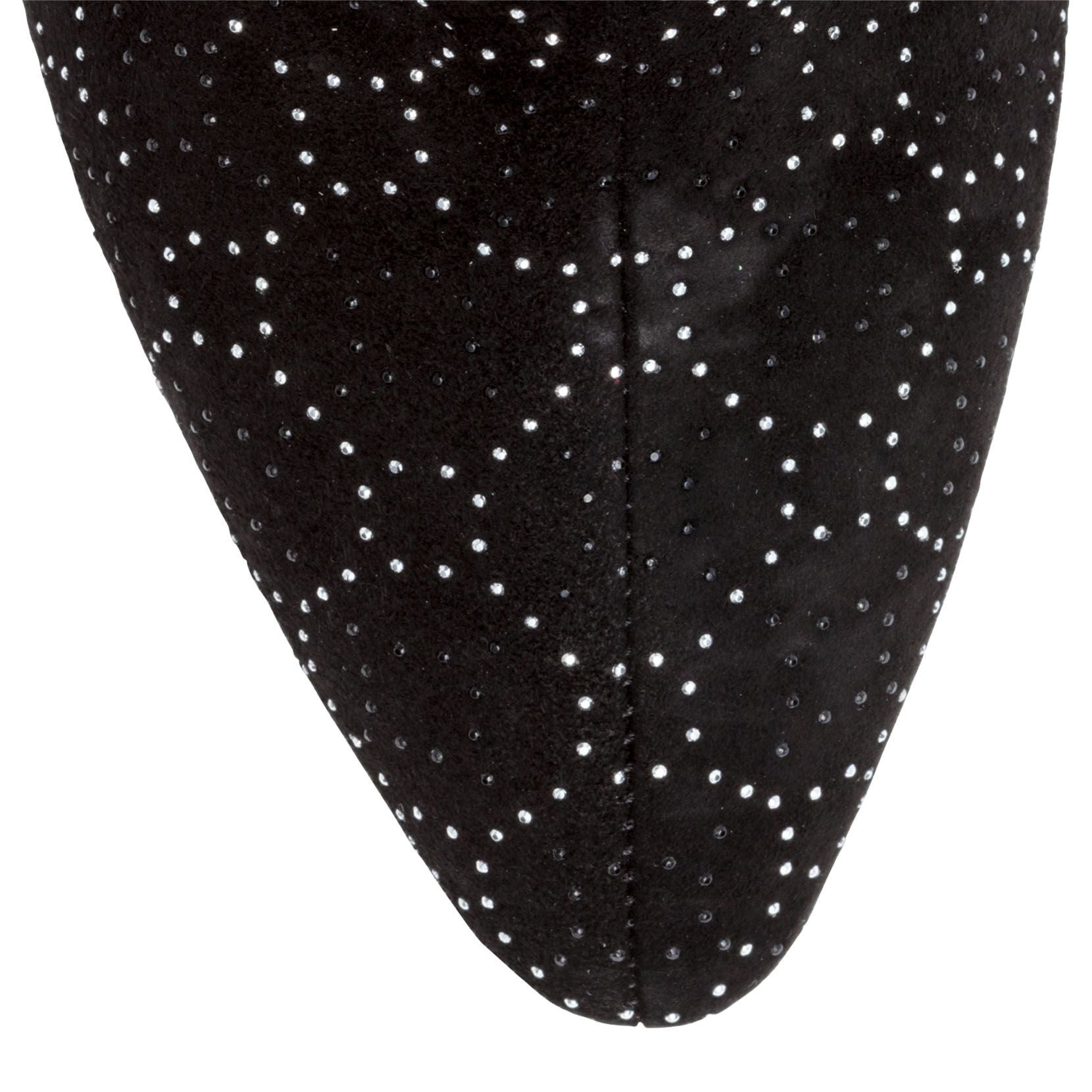 Black suede 110 studded booties