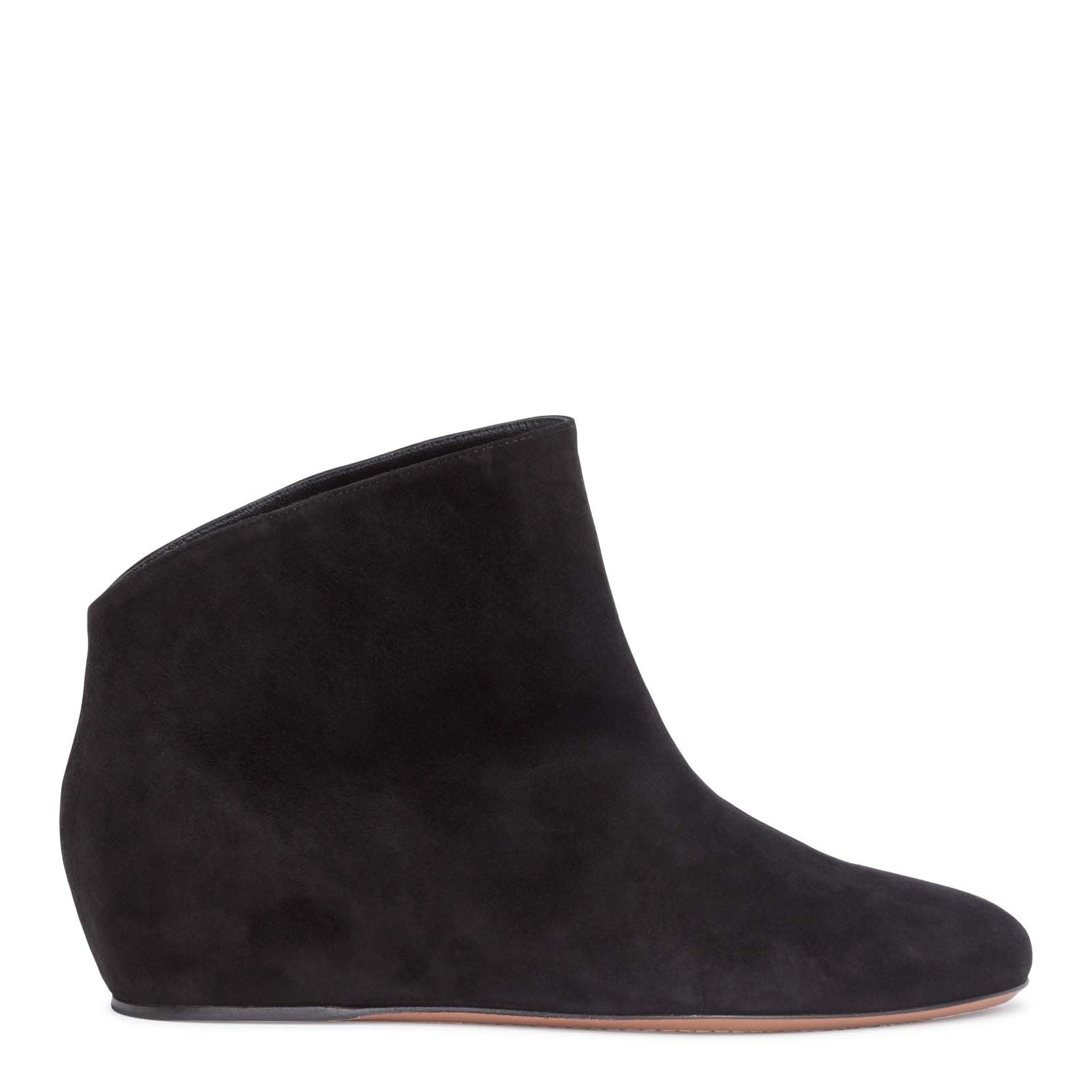 Chamois 30 black suede wedge boots