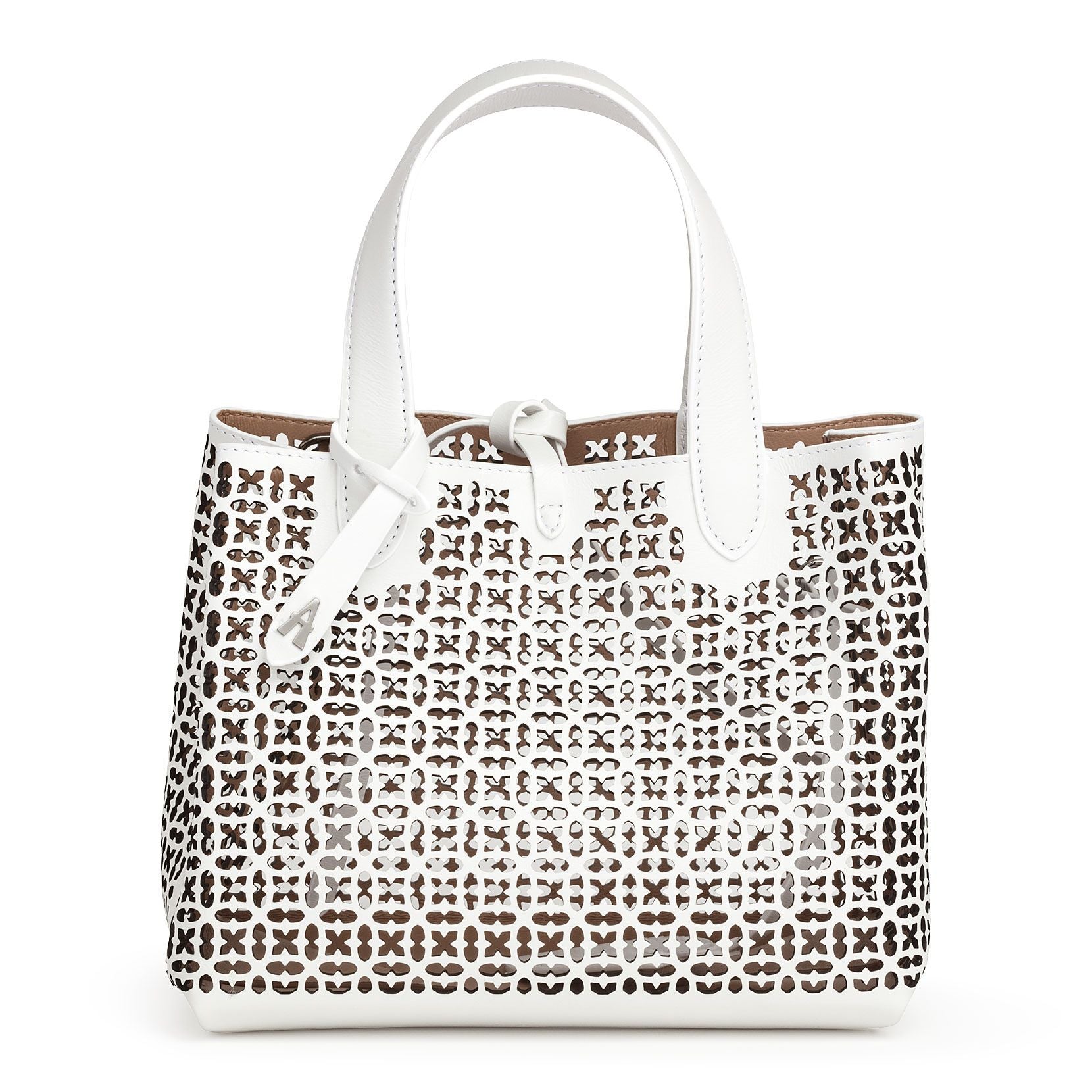 Frida Mini white and black laser-cut bag