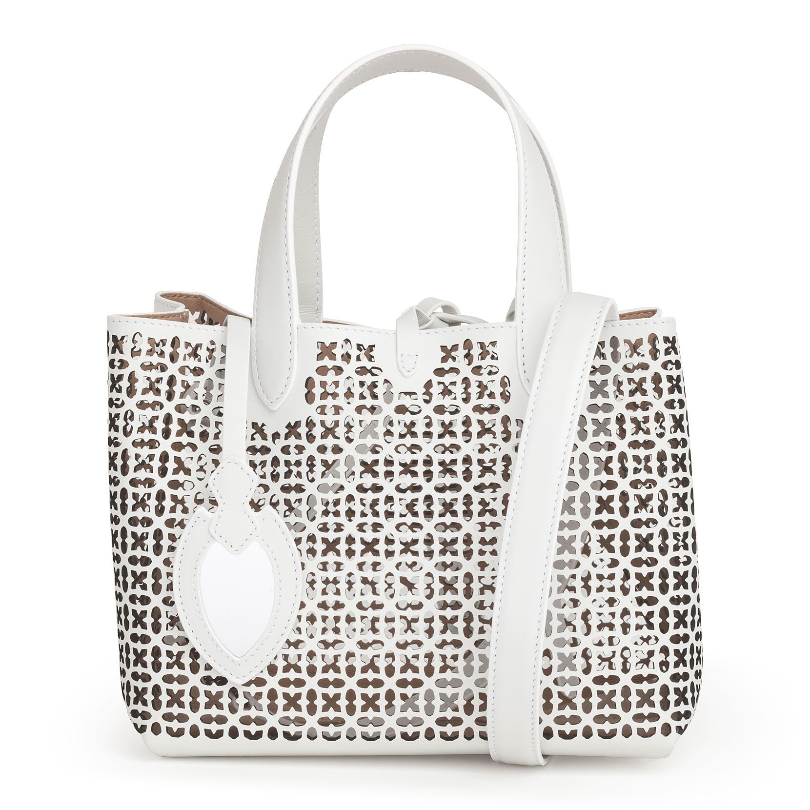 Frida Mini white and black laser-cut bag