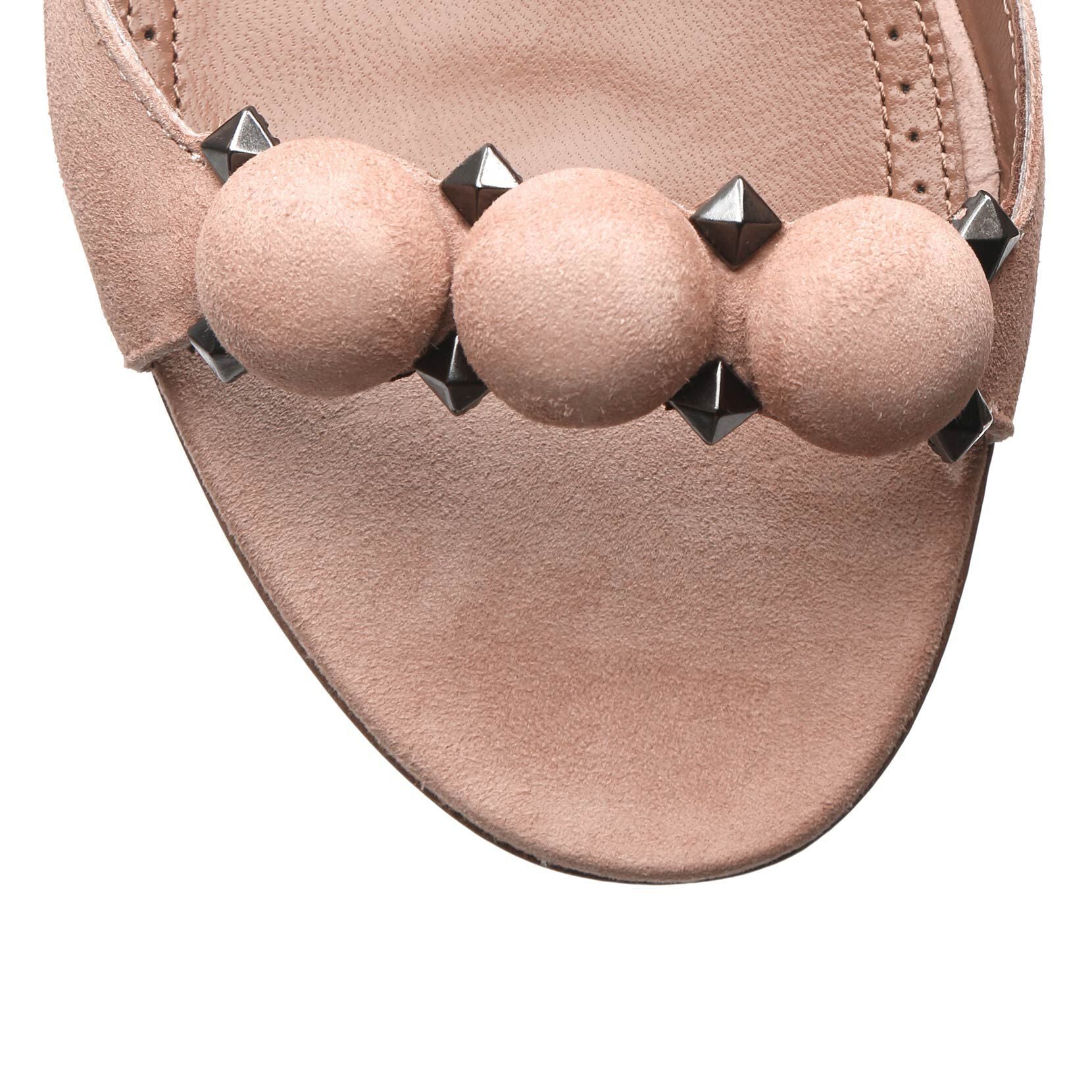 Bombe beige suede flat sandal