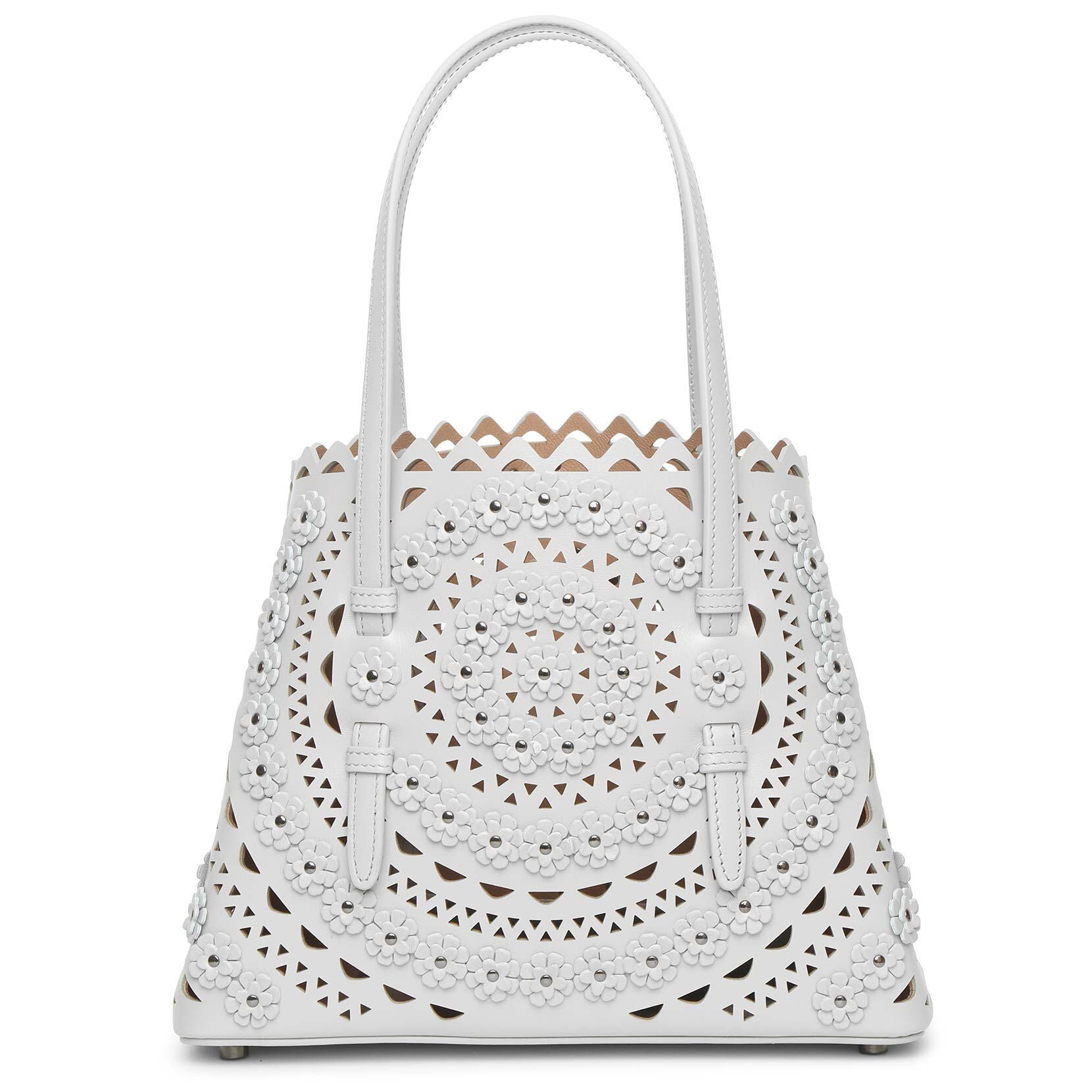 Mina 25 Flower light grey tote bag