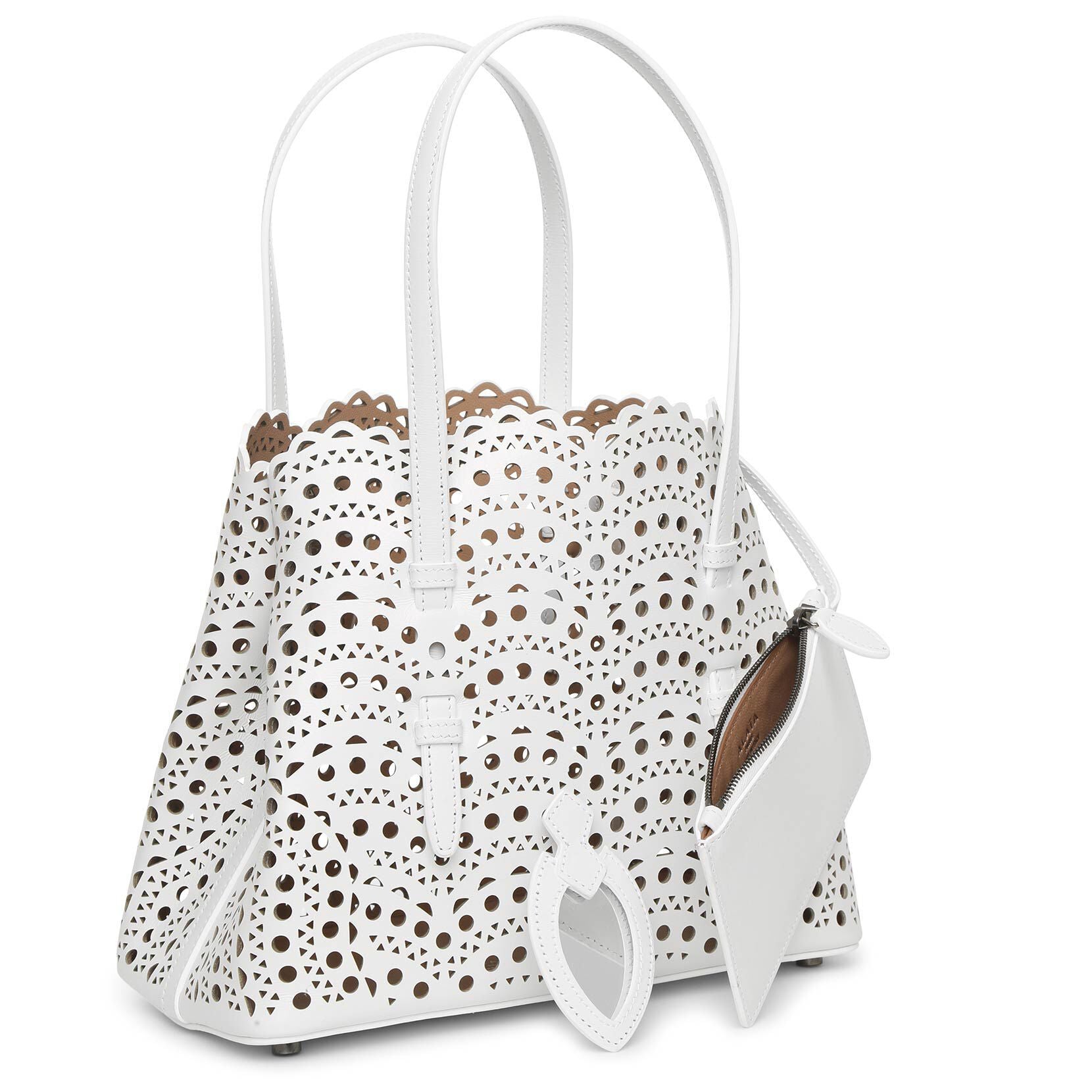 Mina Small optic white tote bag