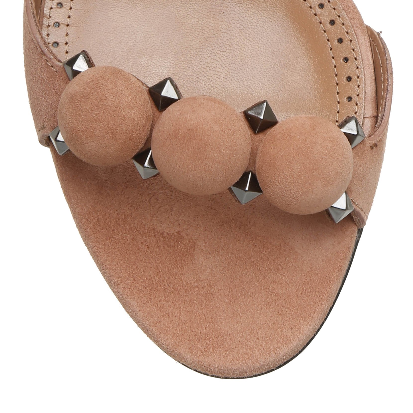 Bombe 70 dark nude suede sandals
