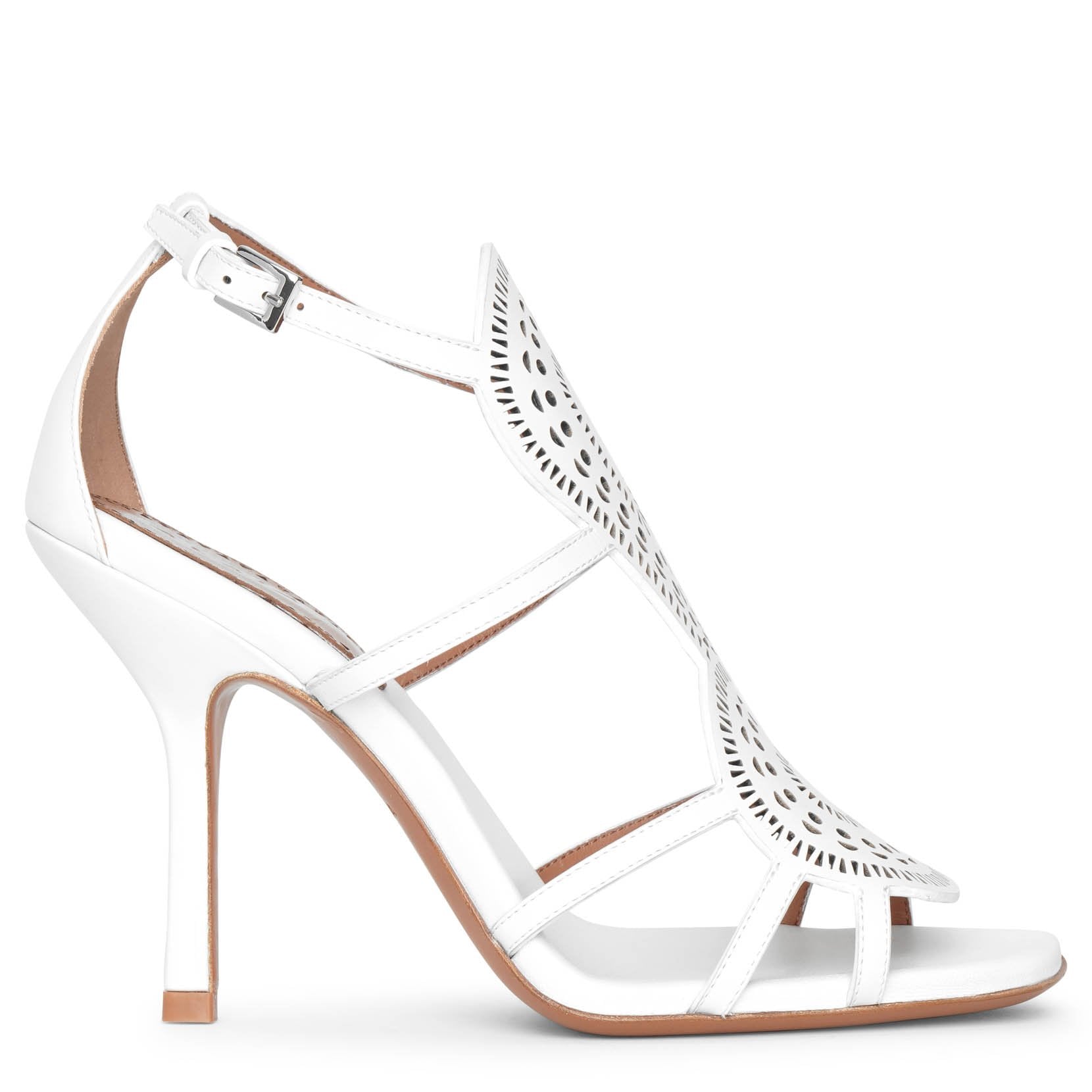 Laser-cut leather sandals