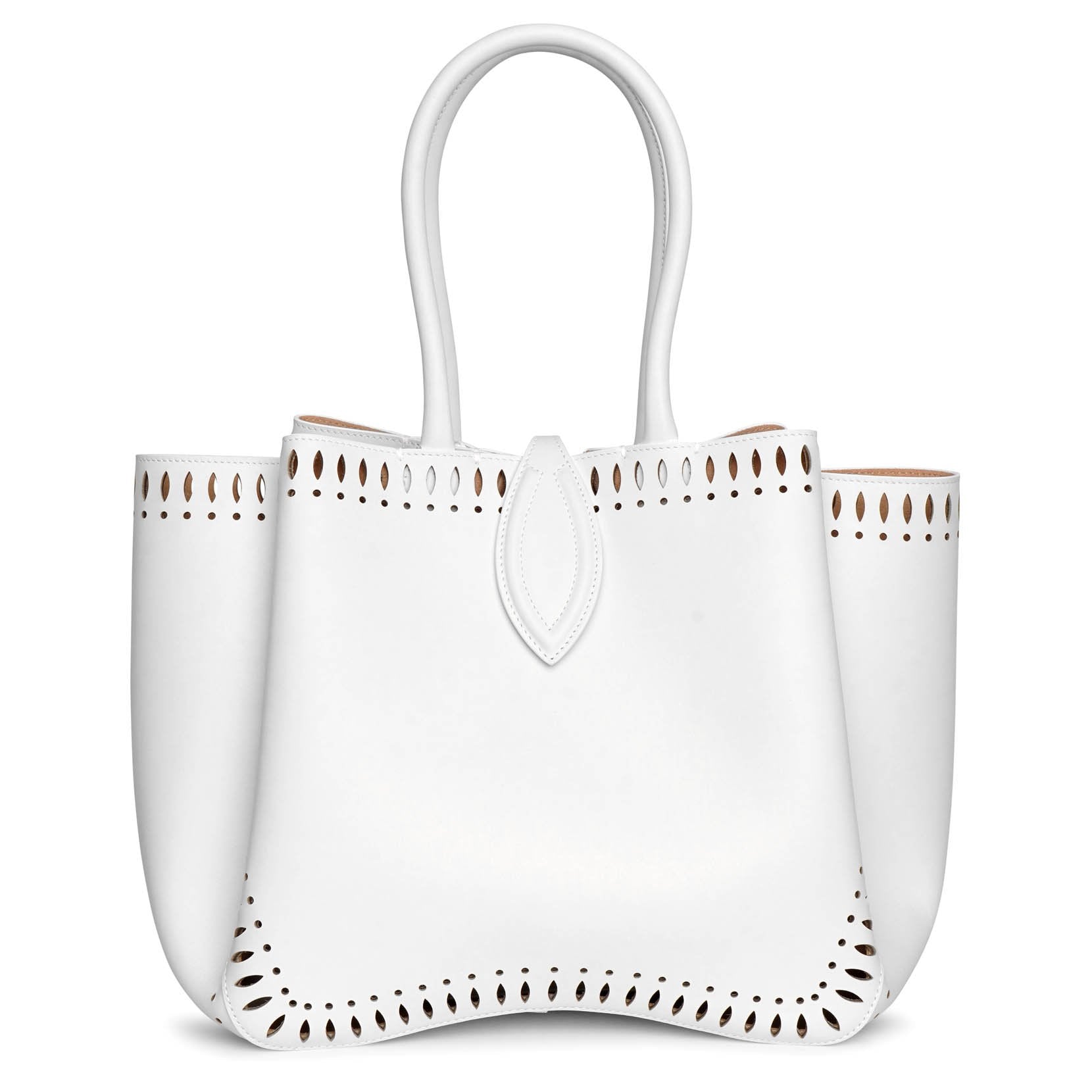 Angele 25 white leather tote bag
