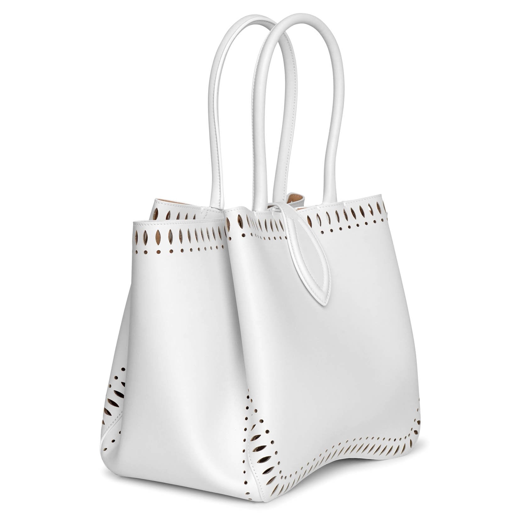 Angele 25 white leather tote bag