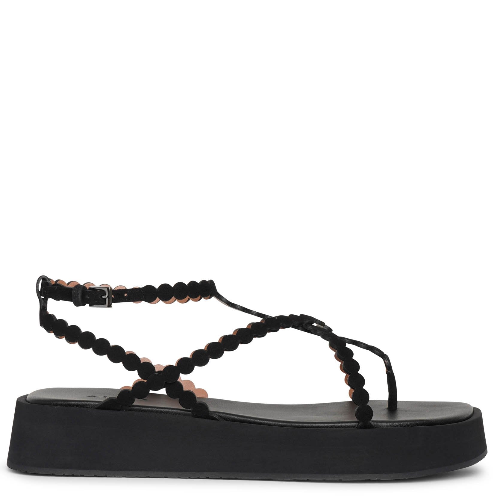 Suede platform sandals