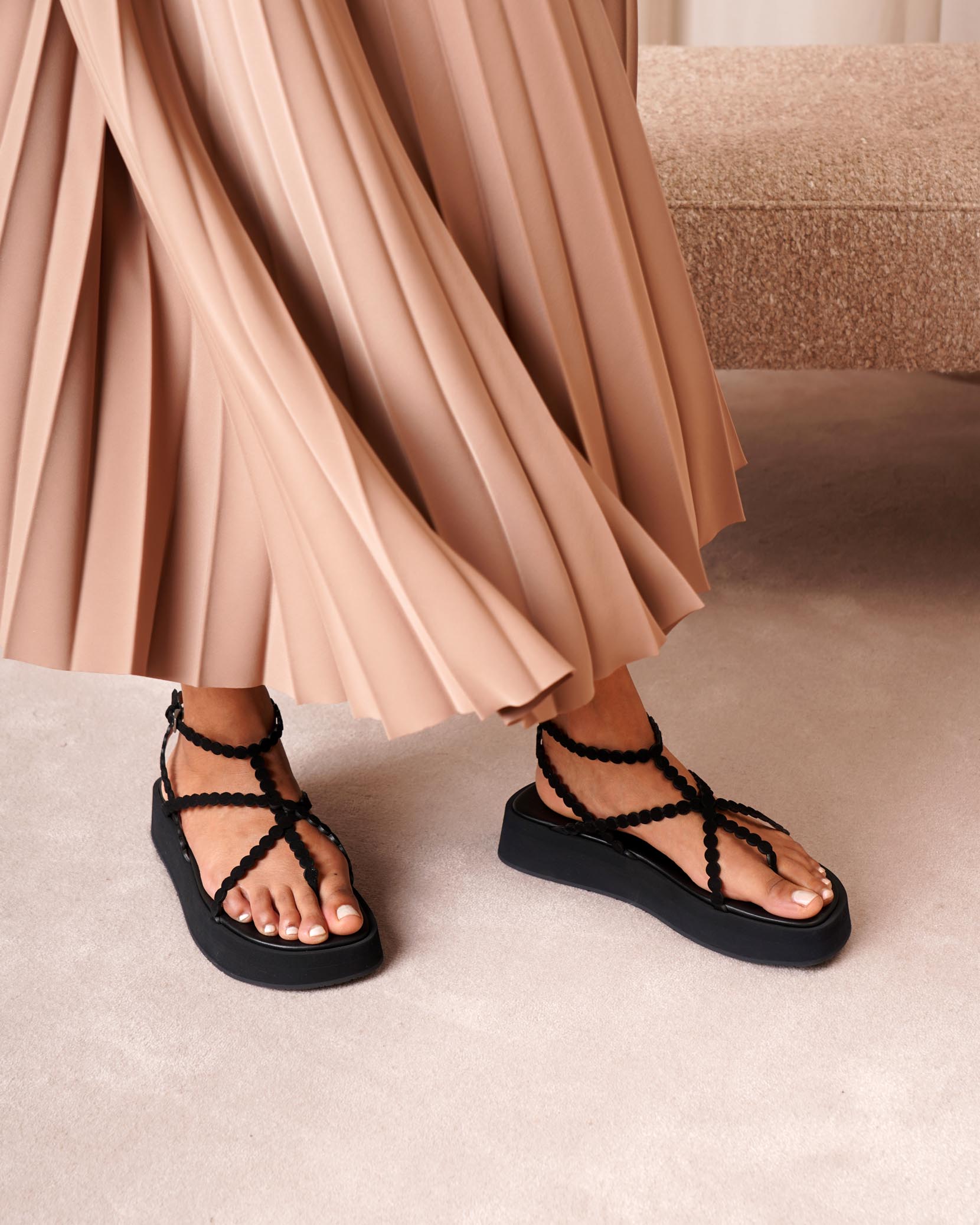 Suede platform sandals