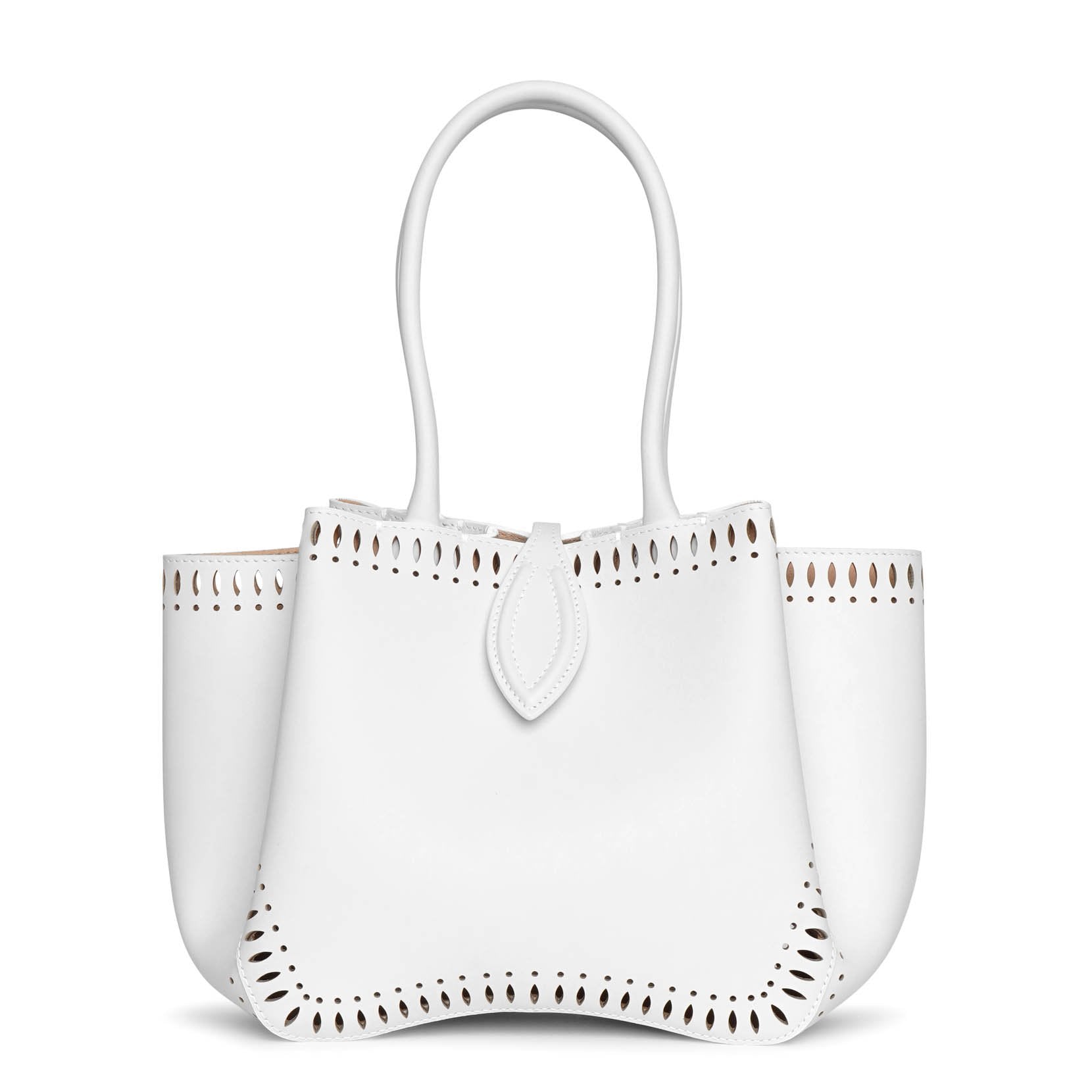 Angele 20 white leather tote bag