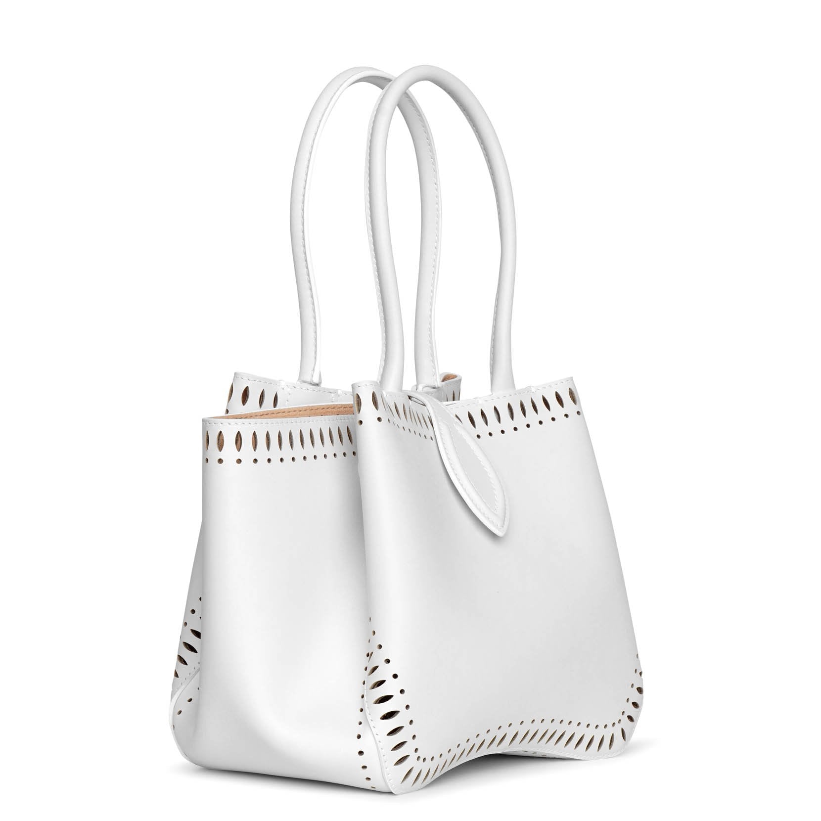 Angele 20 white leather tote bag