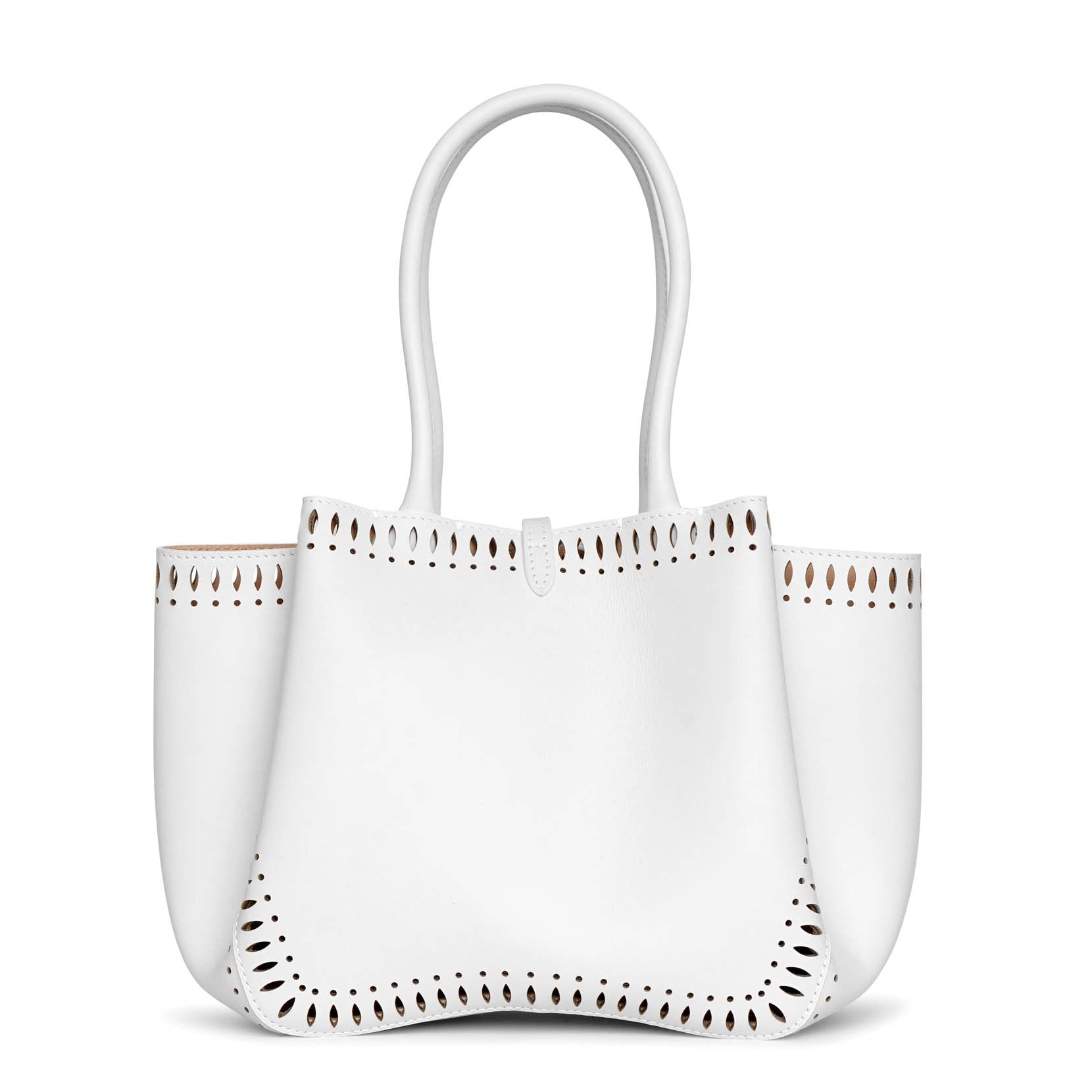 Angele 20 white leather tote bag