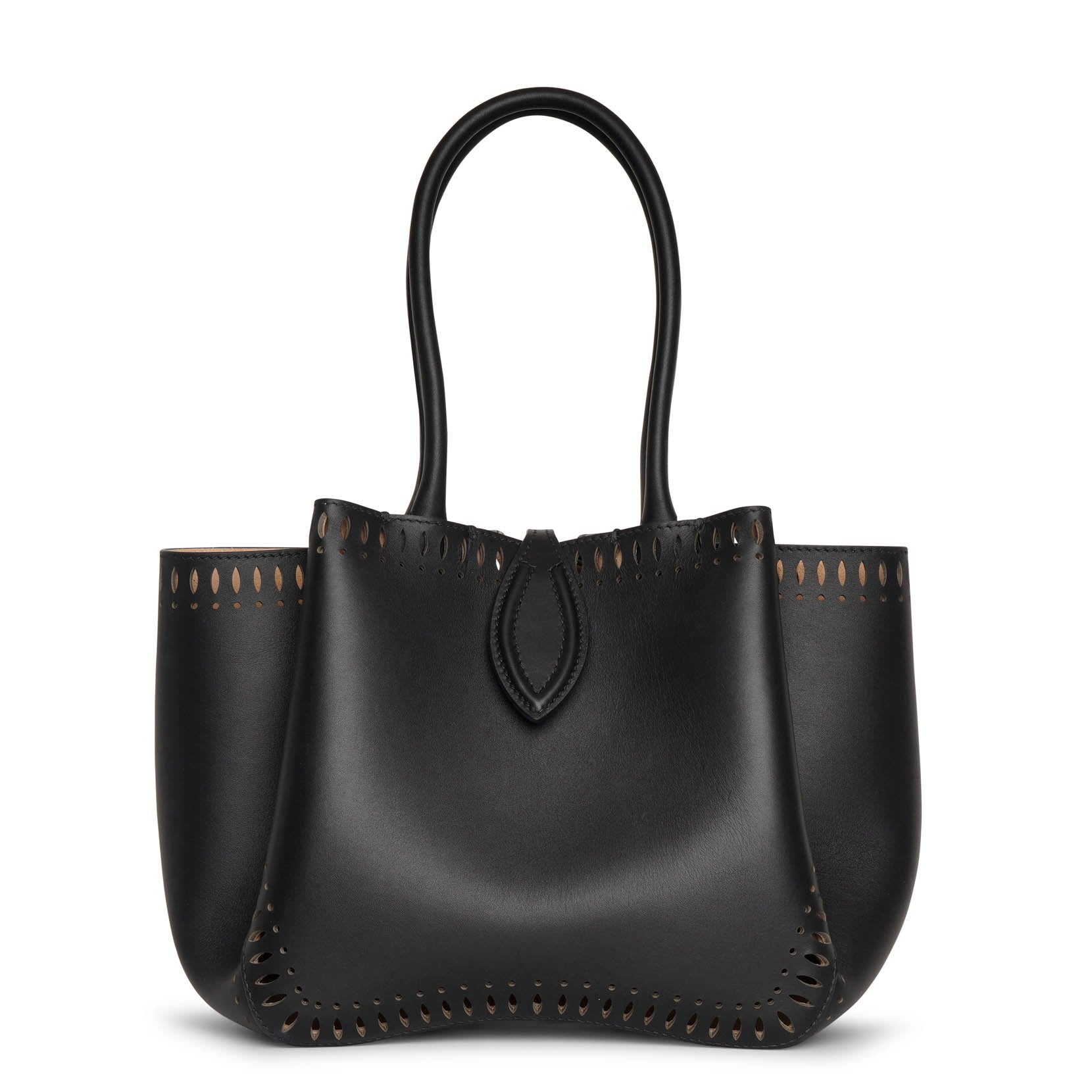 Angele 20 black leather tote bag