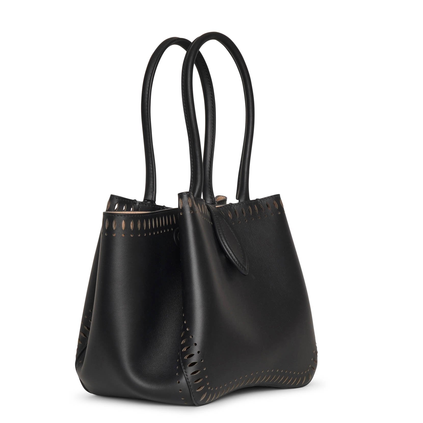 Angele 20 black leather tote bag