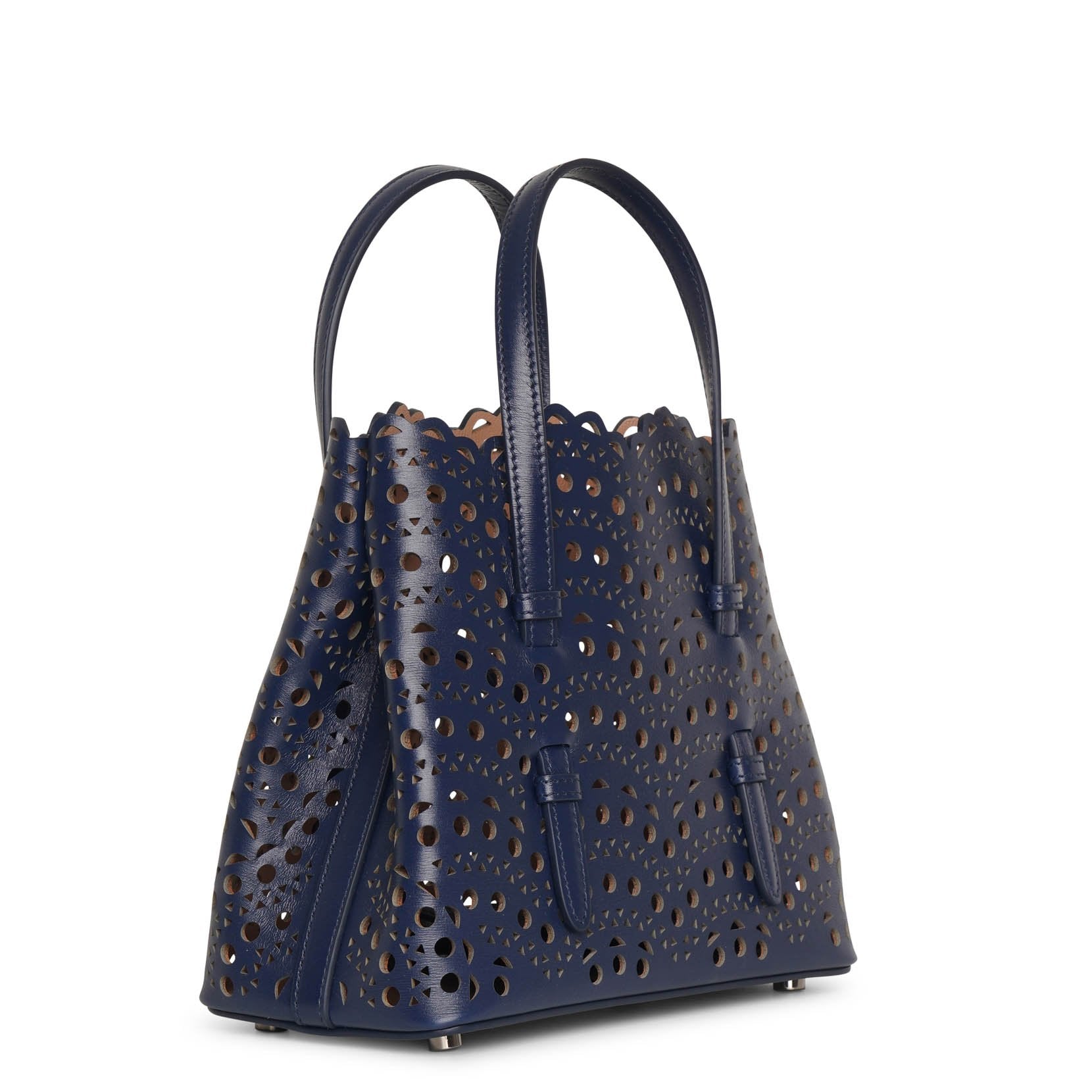 Mina 20 dark blue leather tote bag