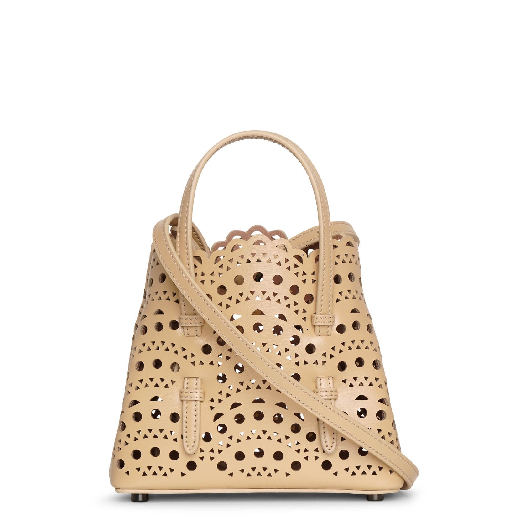Mina 16 desert beige leather tote bag