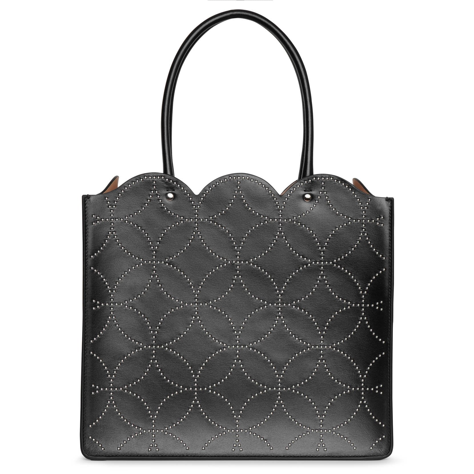 Garance 28 black studded tote bag
