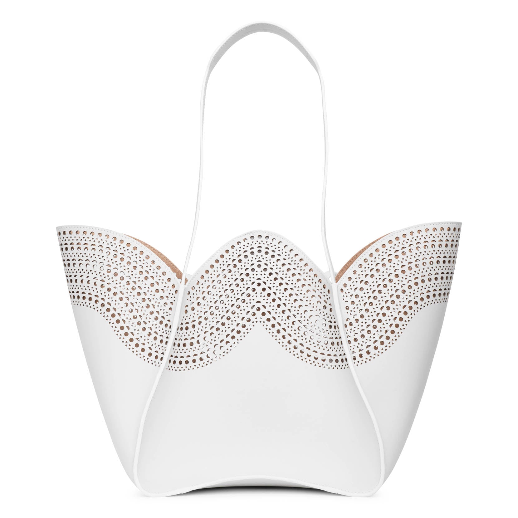 Lili 22 white leather tote bag