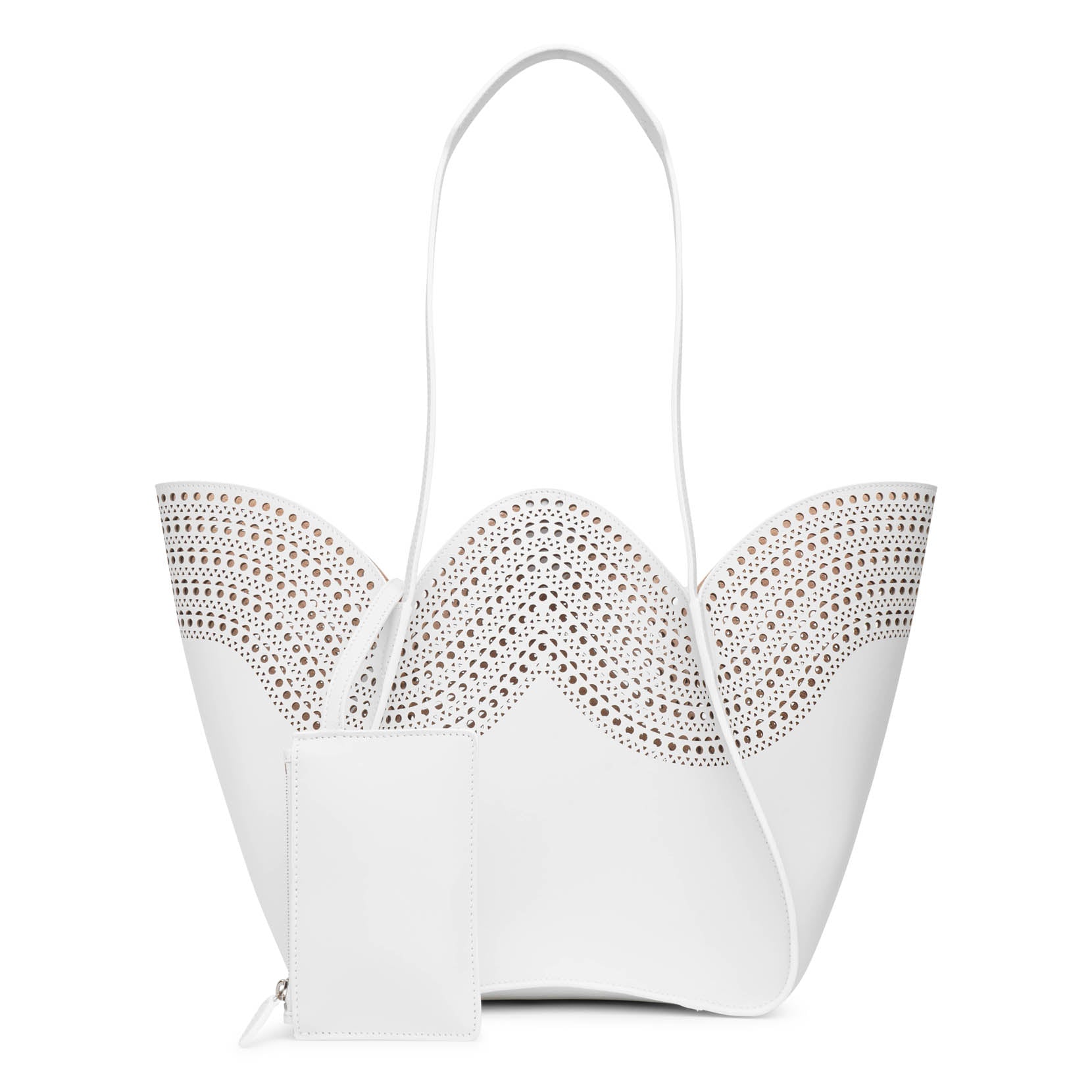 Lili 22 white leather tote bag