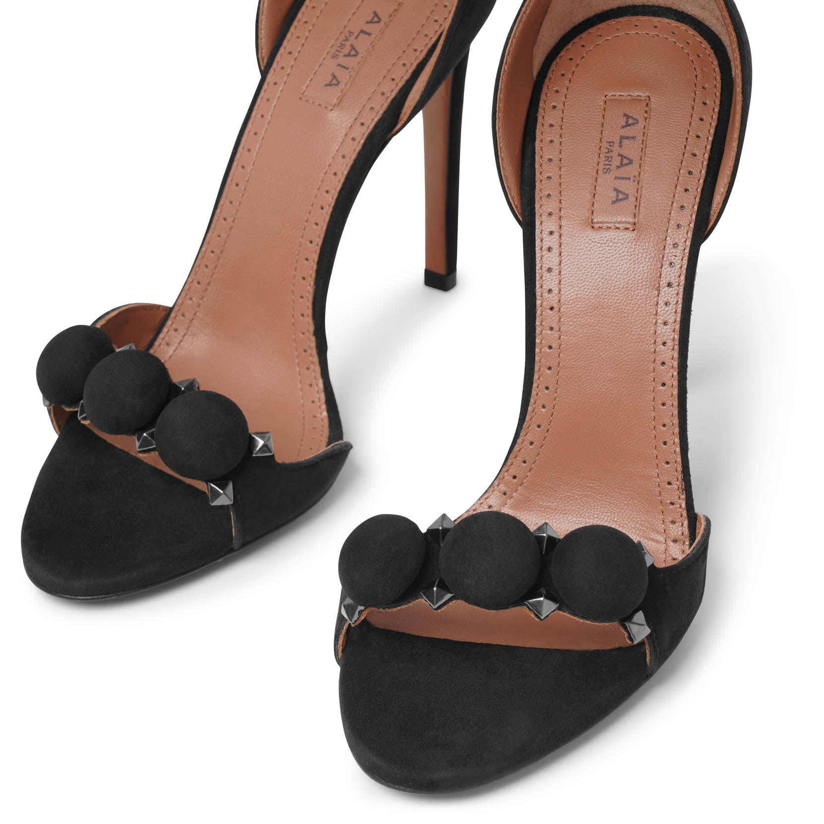 La Bombe 110 black suede sandals
