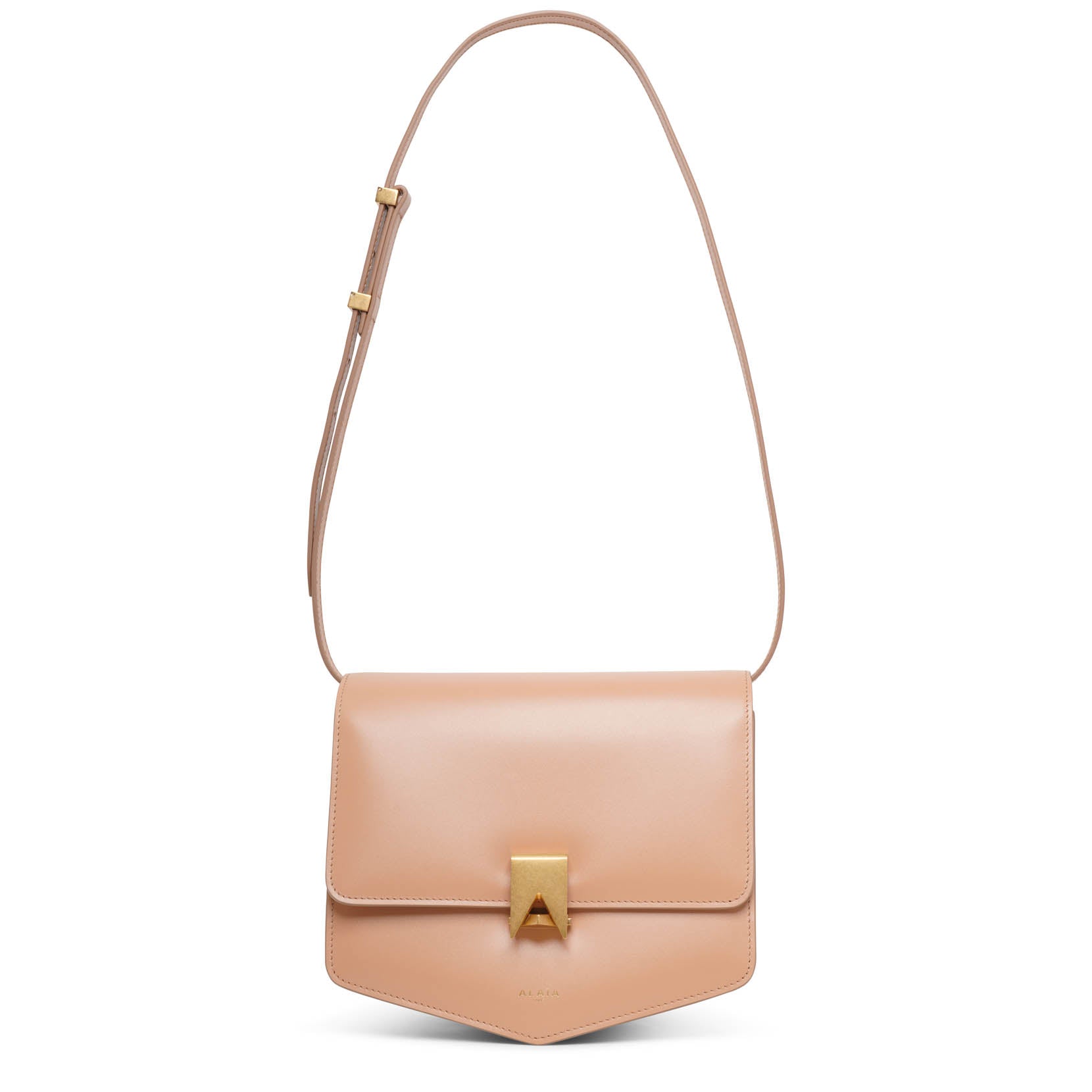 Le Papa beige box calf leather bag