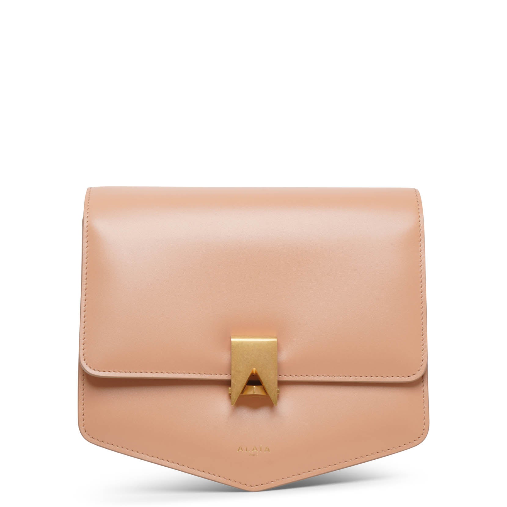 Le Papa beige box calf leather bag