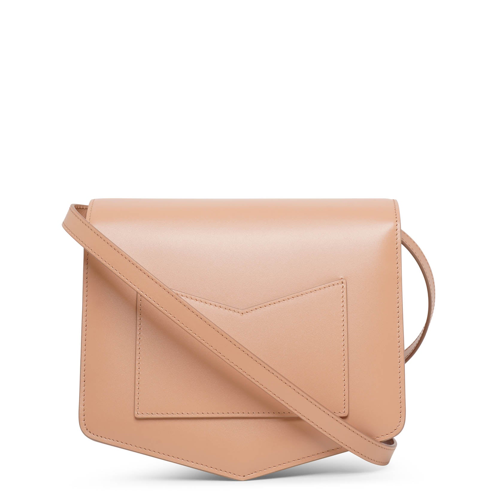 Le Papa beige box calf leather bag
