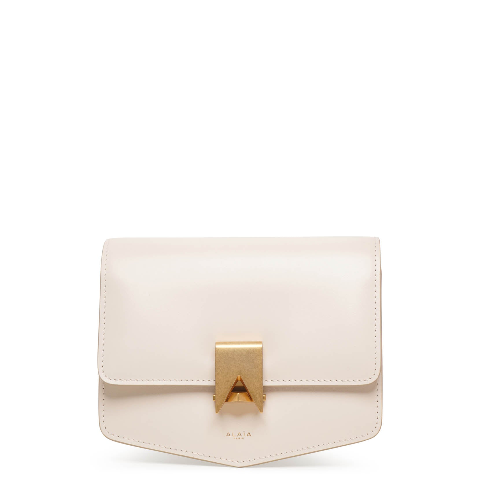 Le Papa Small ivory box calf leather bag
