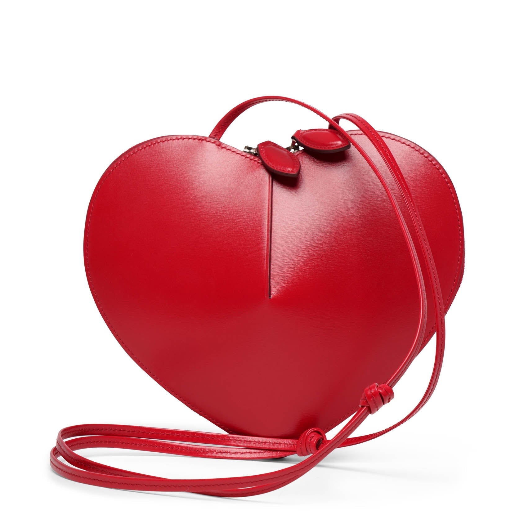 Le Coeur red leather crossbody bag