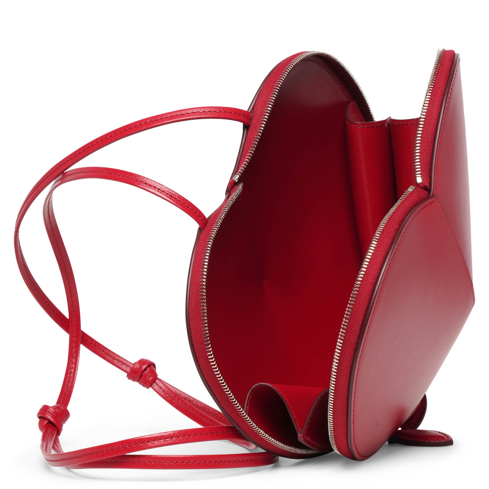 Le Coeur red leather crossbody bag