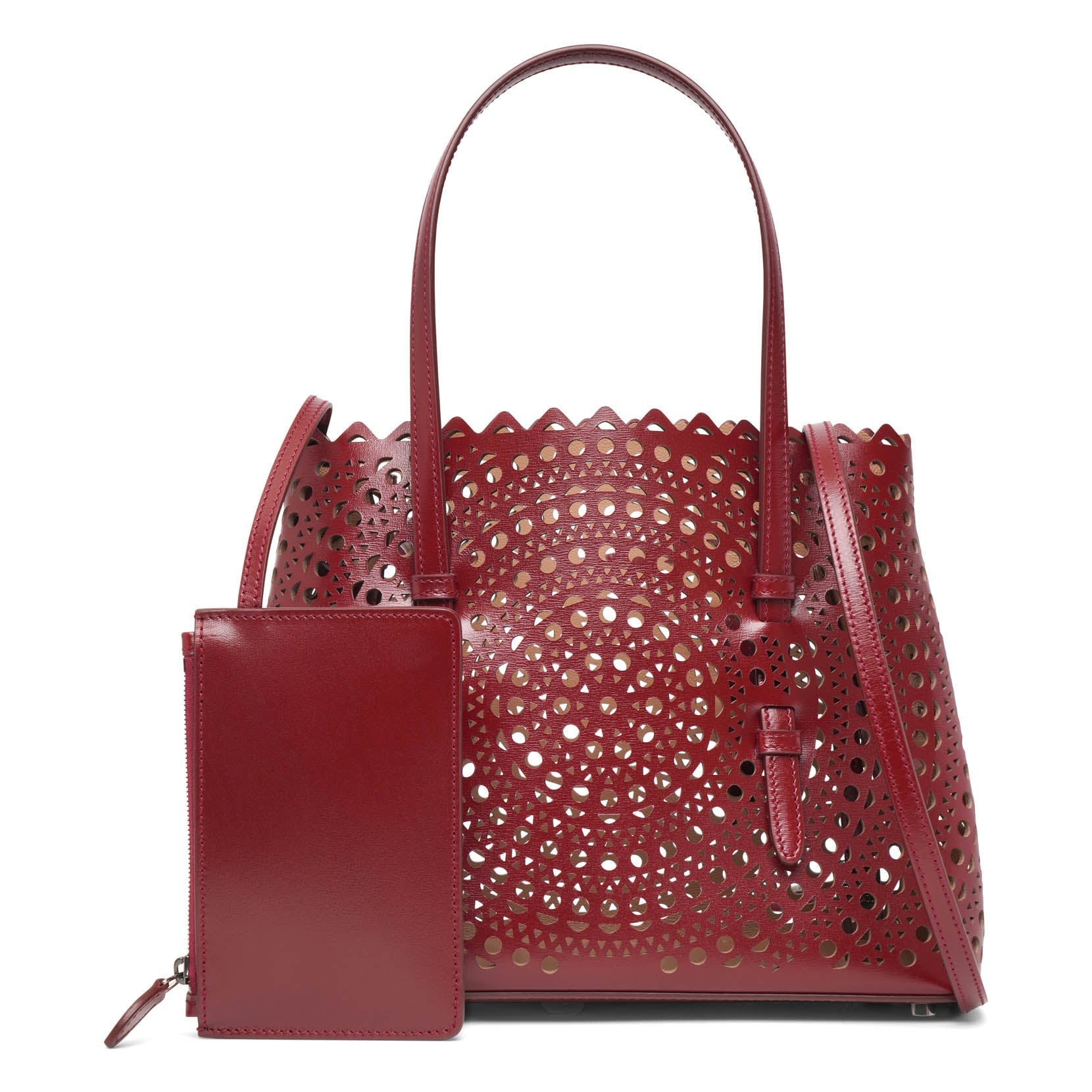 Mina 25 circulaire bordeaux tote bag
