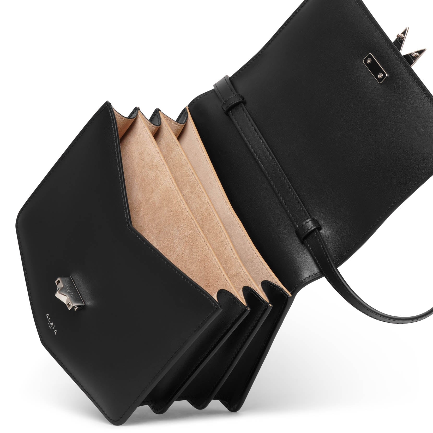 Le Papa medium black leather bag