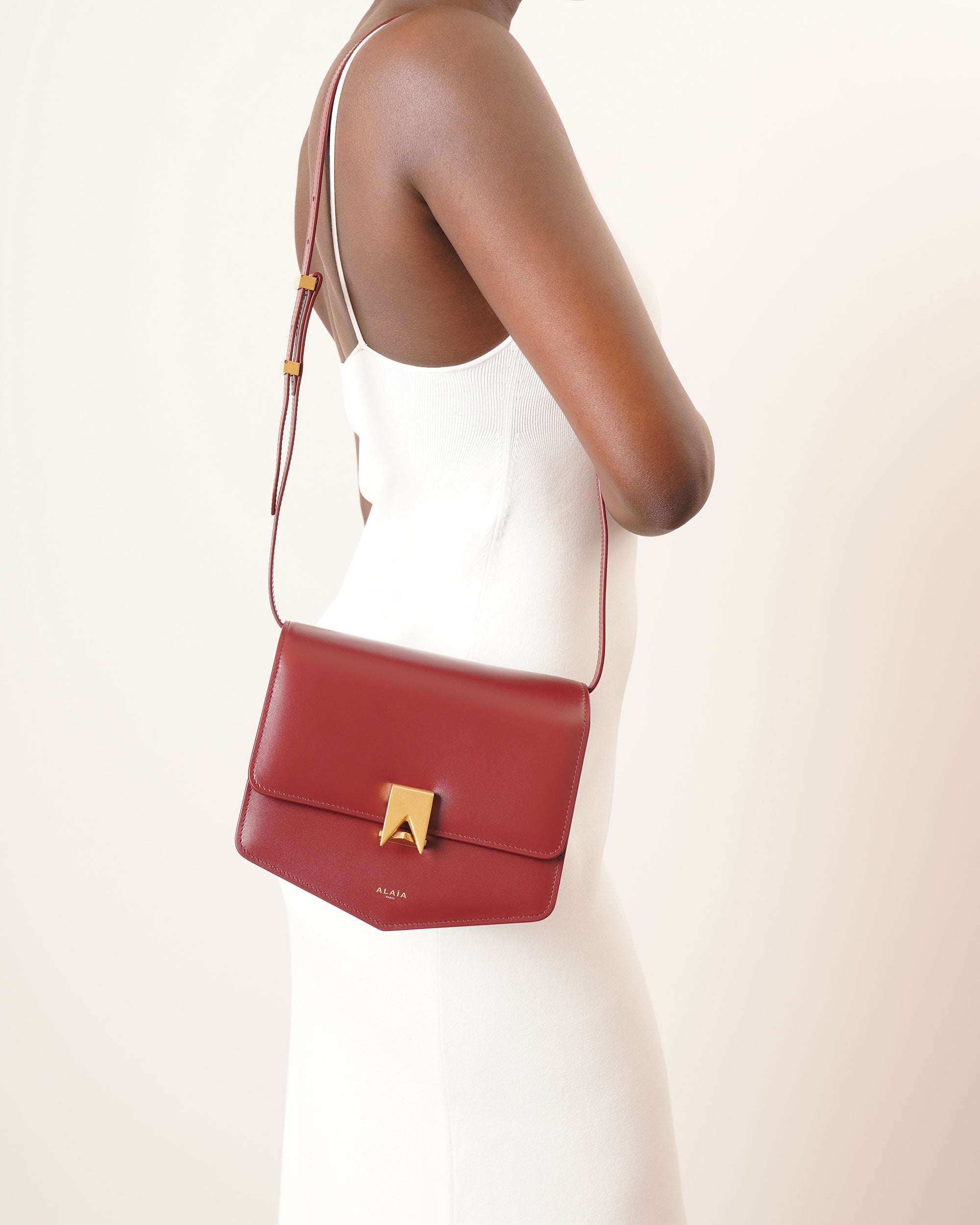 Le Papa medium dark red leather bag