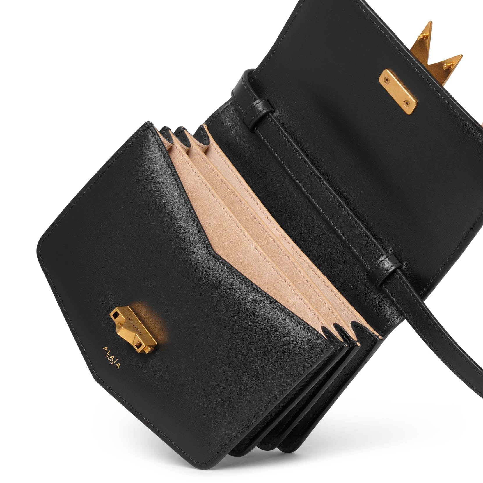 Le Papa small black leather bag
