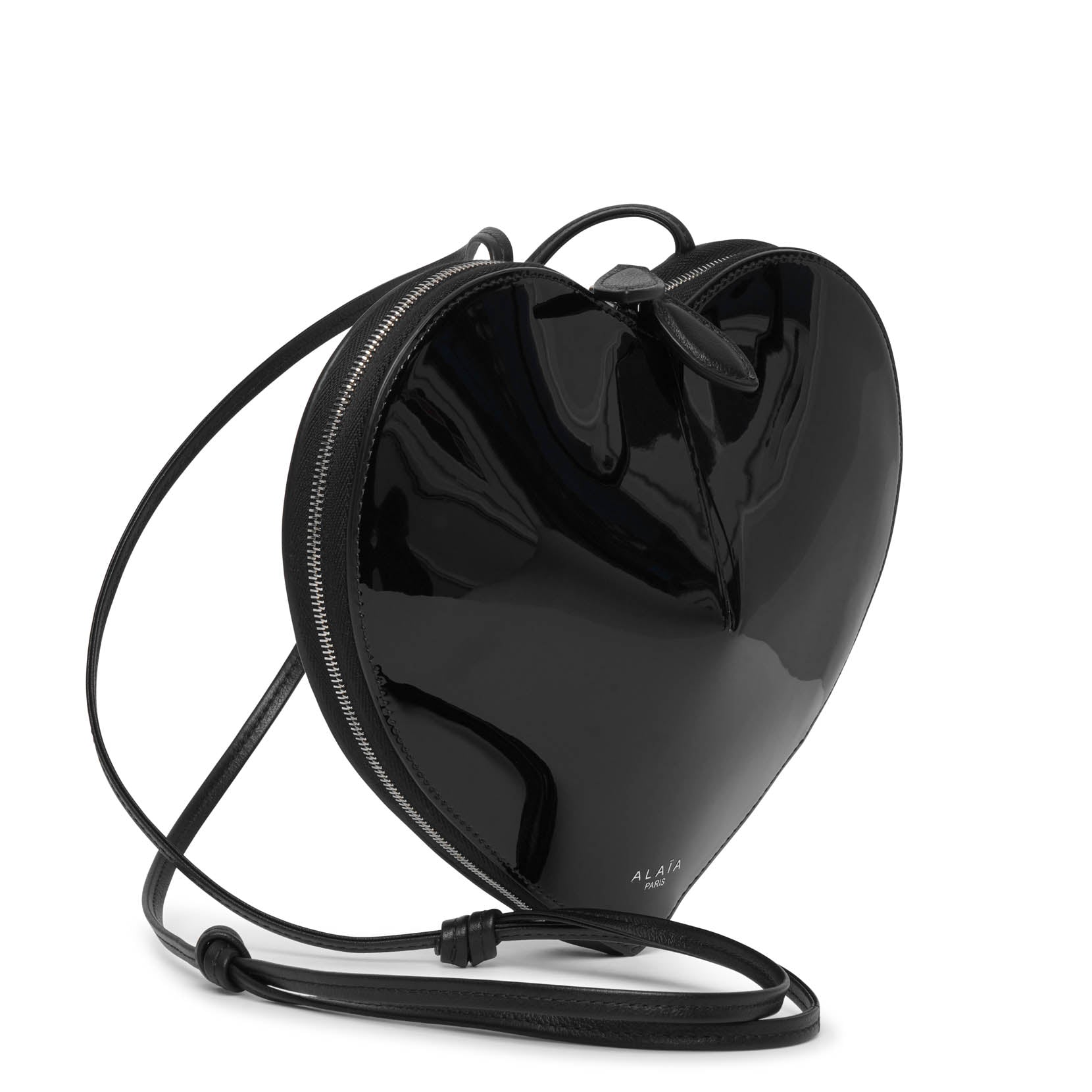 Le Coeur black patent crossbody bag