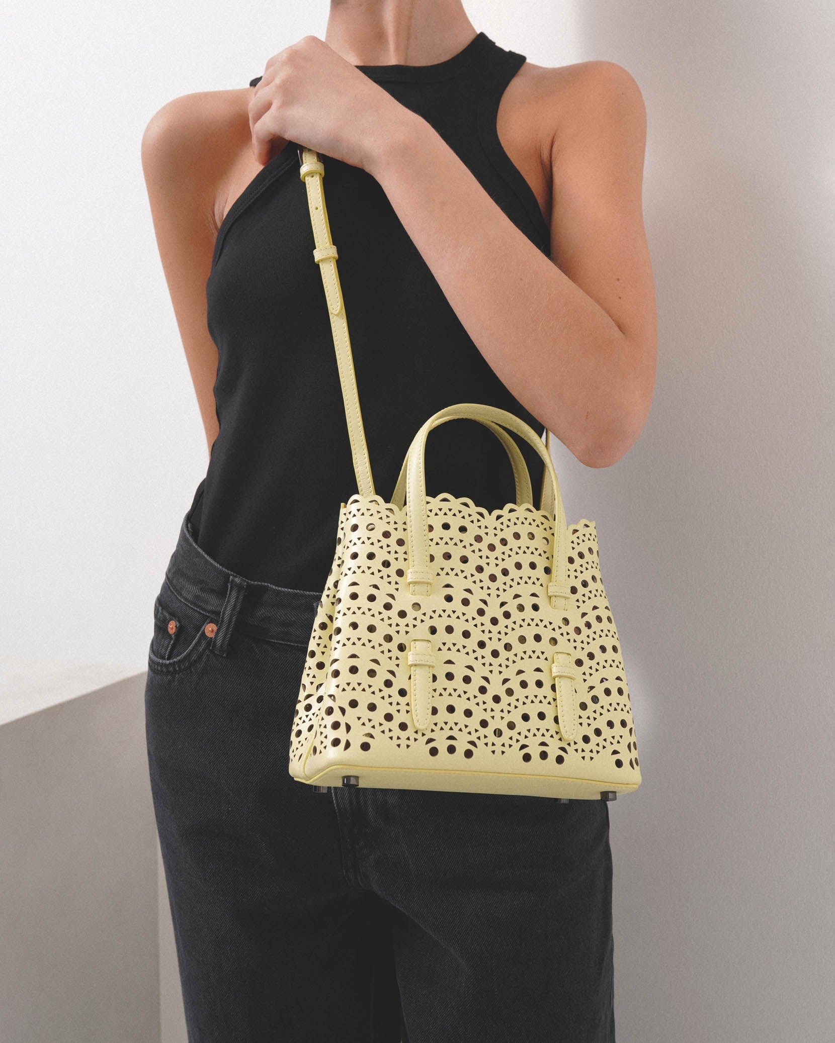 Mina 20 vienne vague yellow tote bag